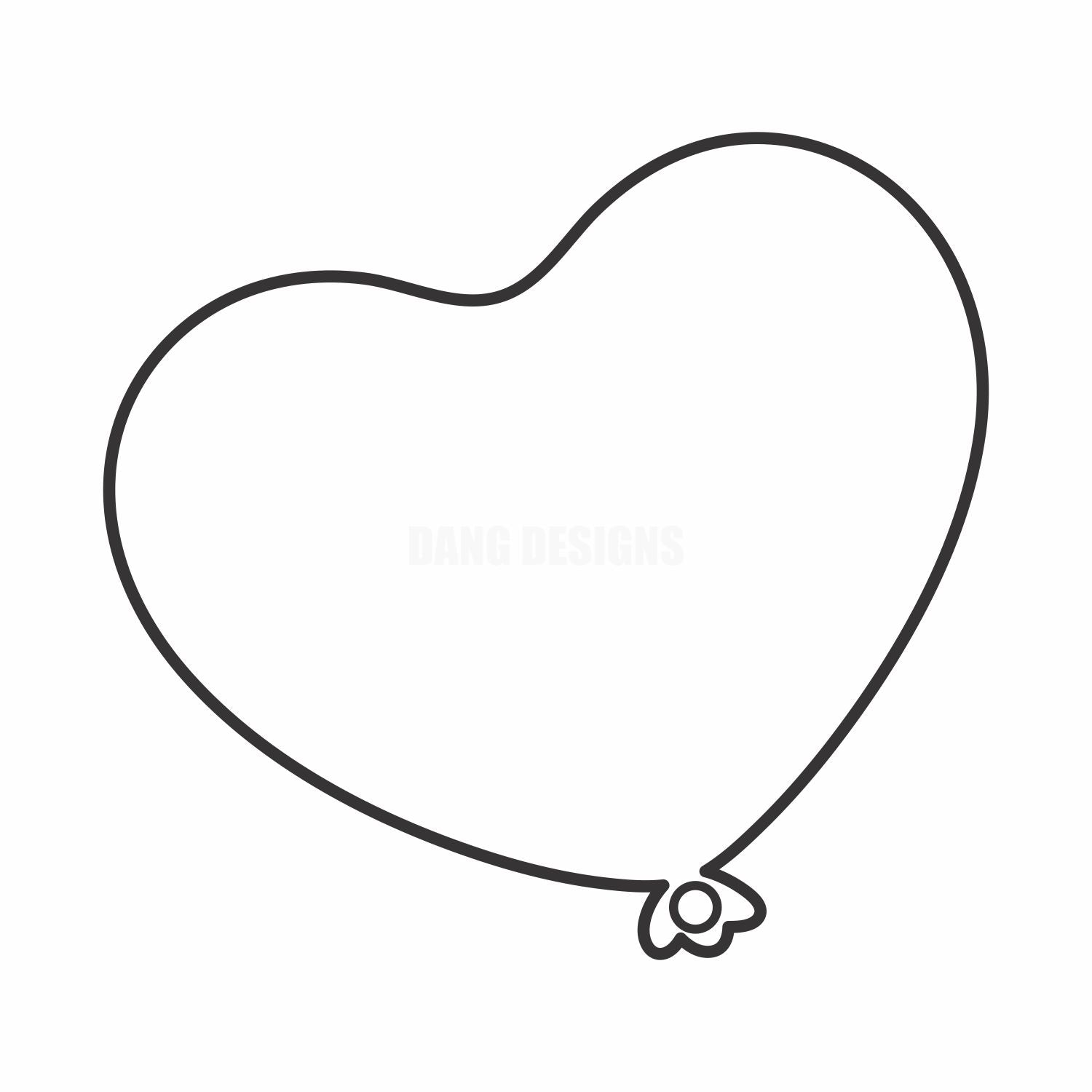 Cute Heart Balloon Acrylic Blank