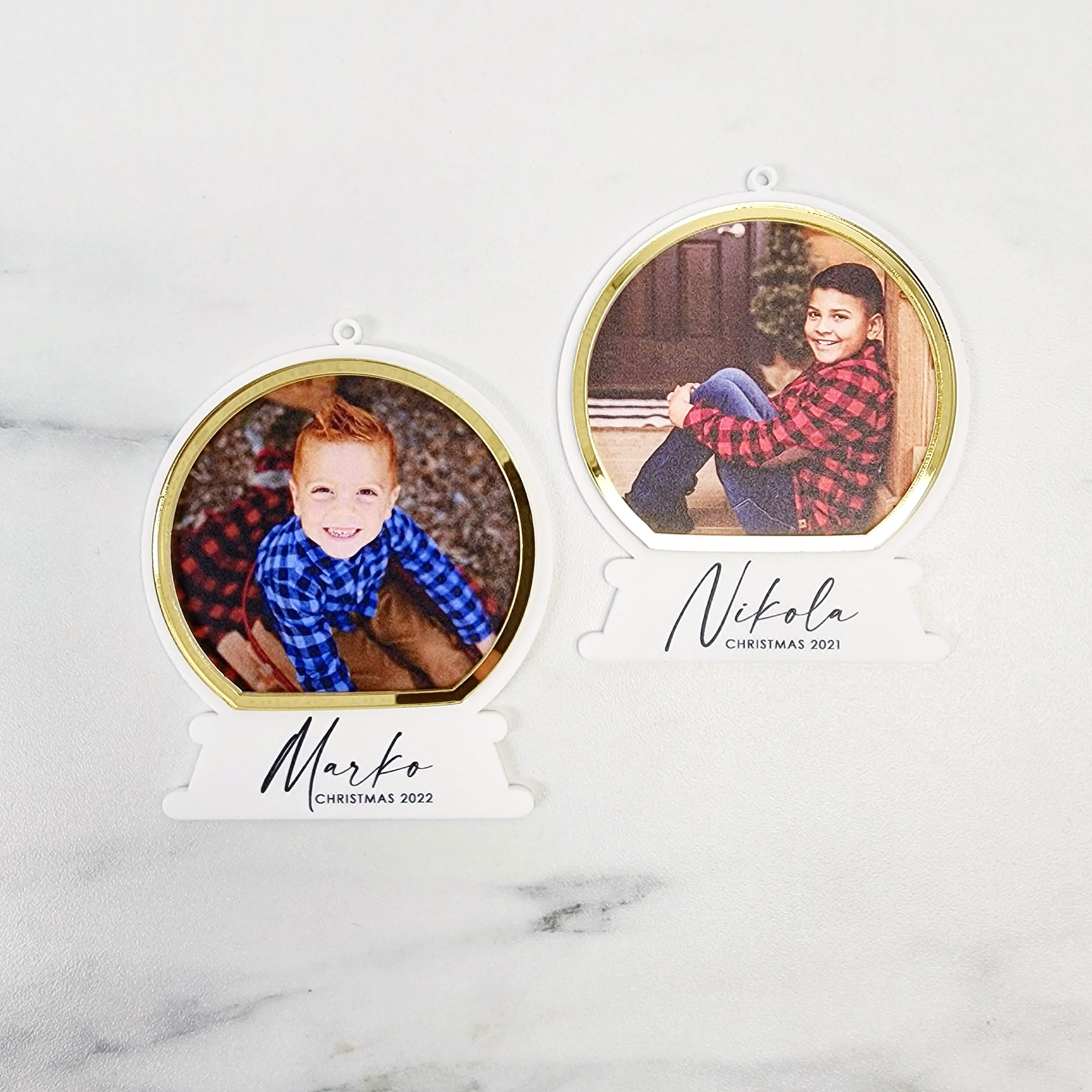 Custom Snowglobe Ornament | Layered Acrylic | UV Printed