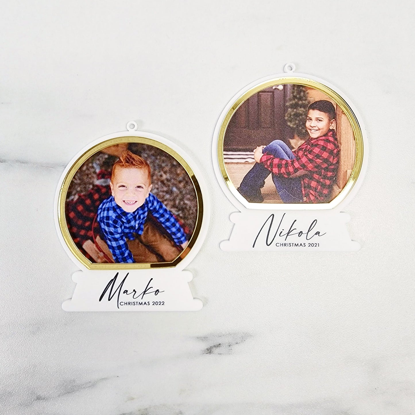 Custom Snowglobe Ornament | Layered Acrylic | UV Printed