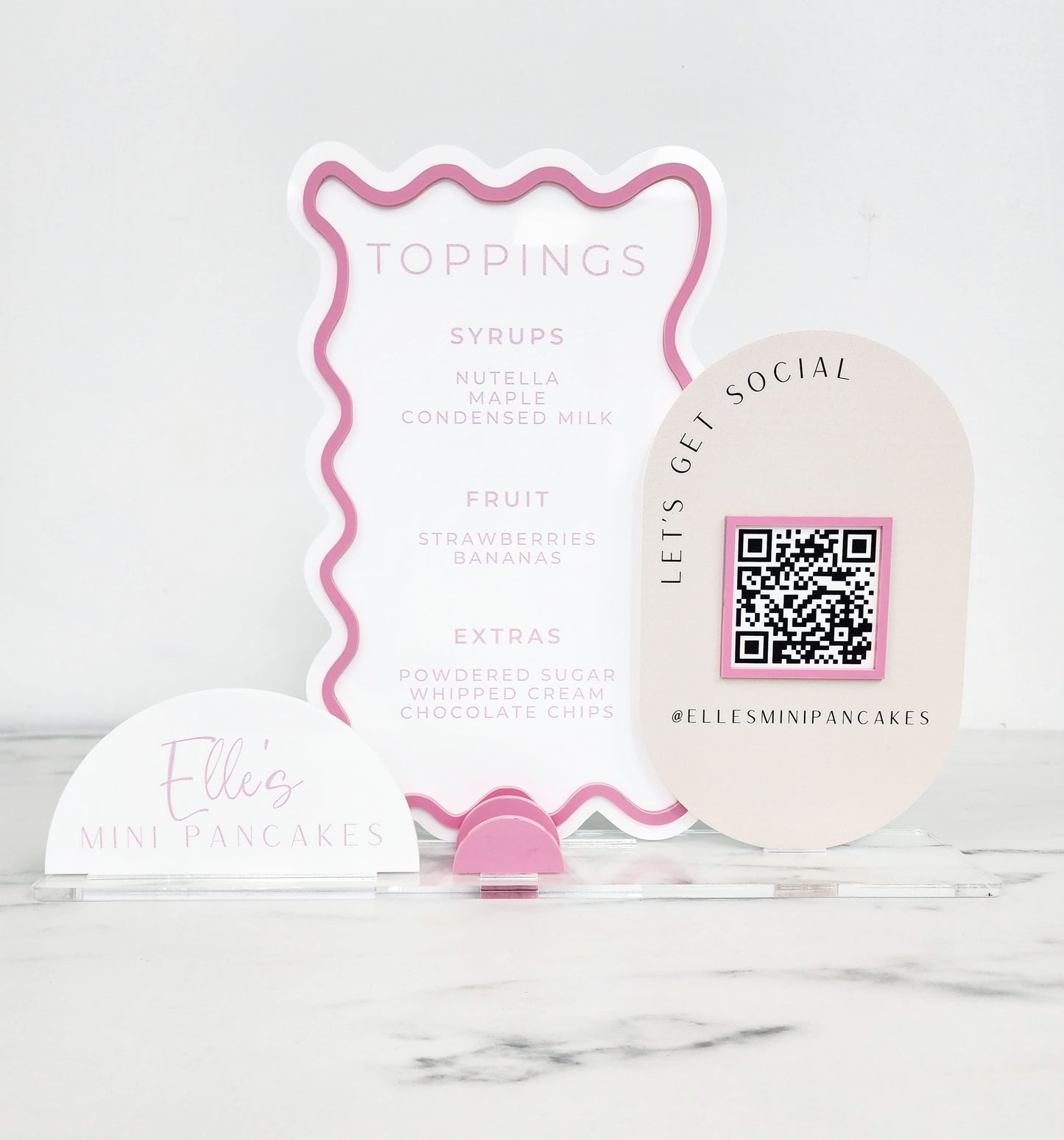 Custom Shaped Logo Social Media Plaque with Business Card Holder