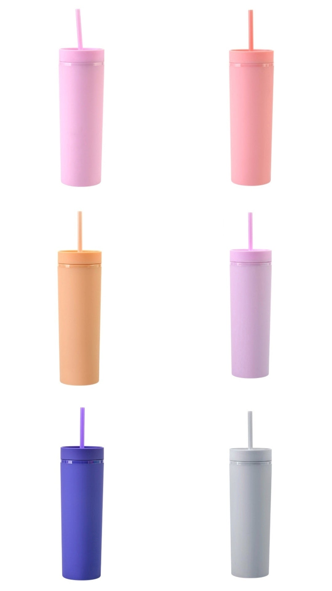 Skinny Matte Acrylic Tumbler | 16oz