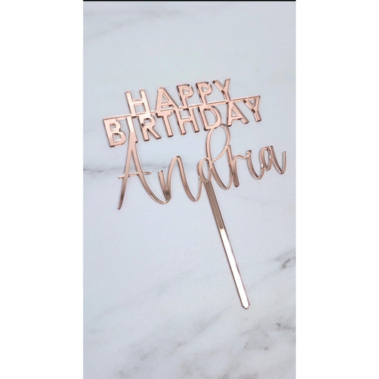 Happy Birthday Name | Acrylic Cake Topper