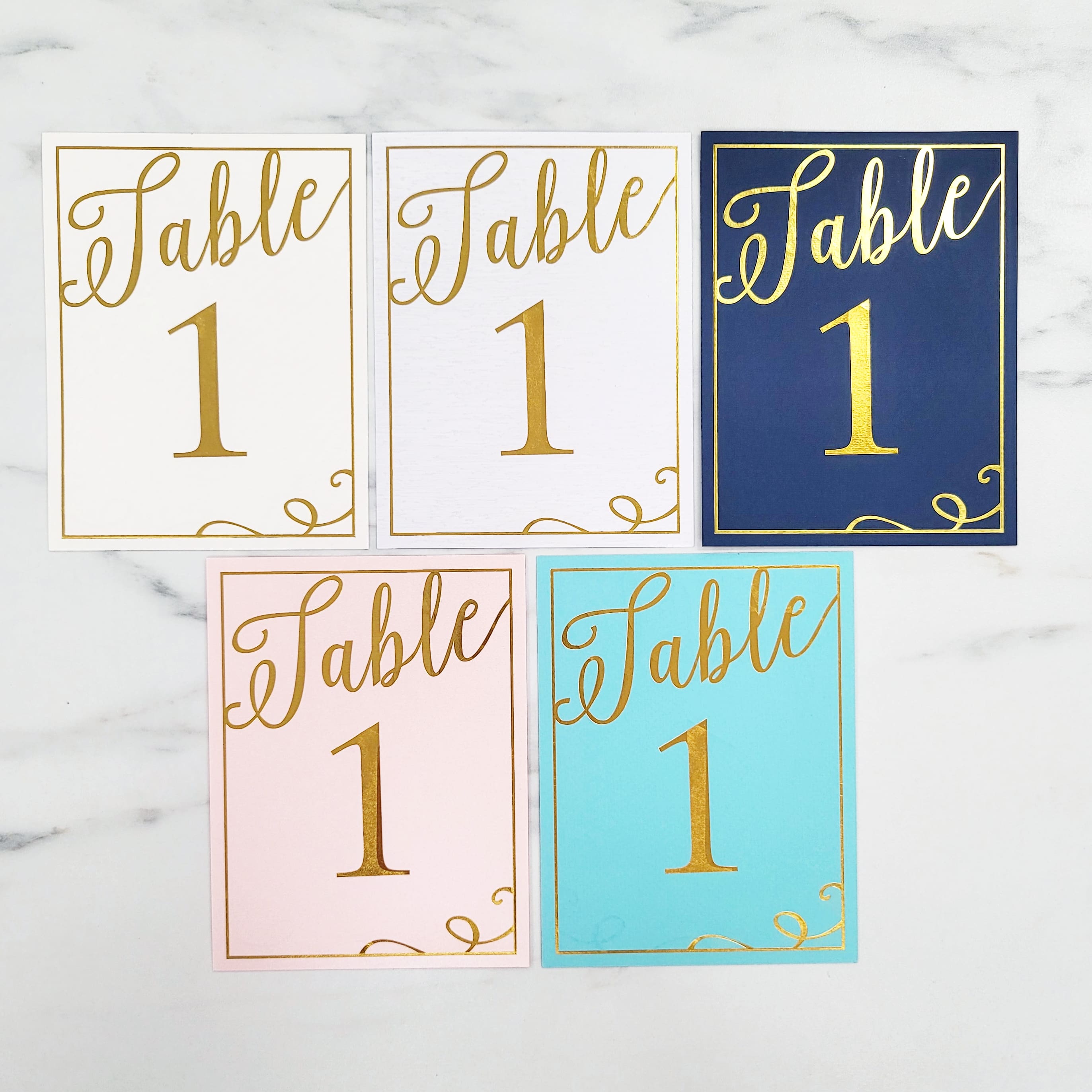 Gold Foil Table Numbers | Numbers 1 - 30