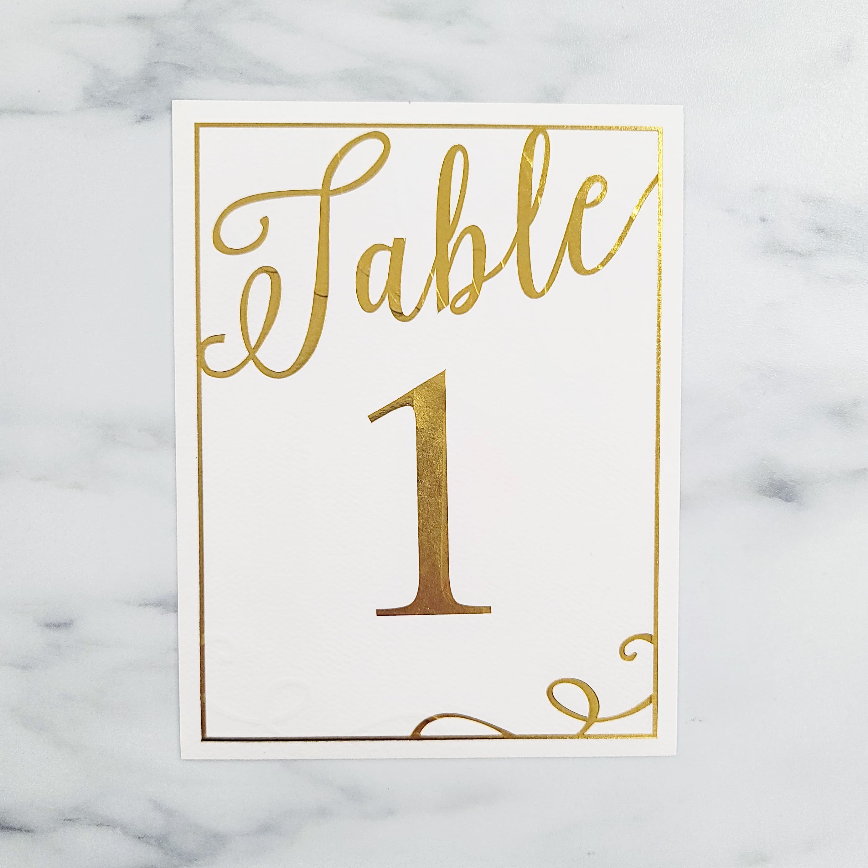 Gold Foil Table Numbers | Numbers 1 - 30