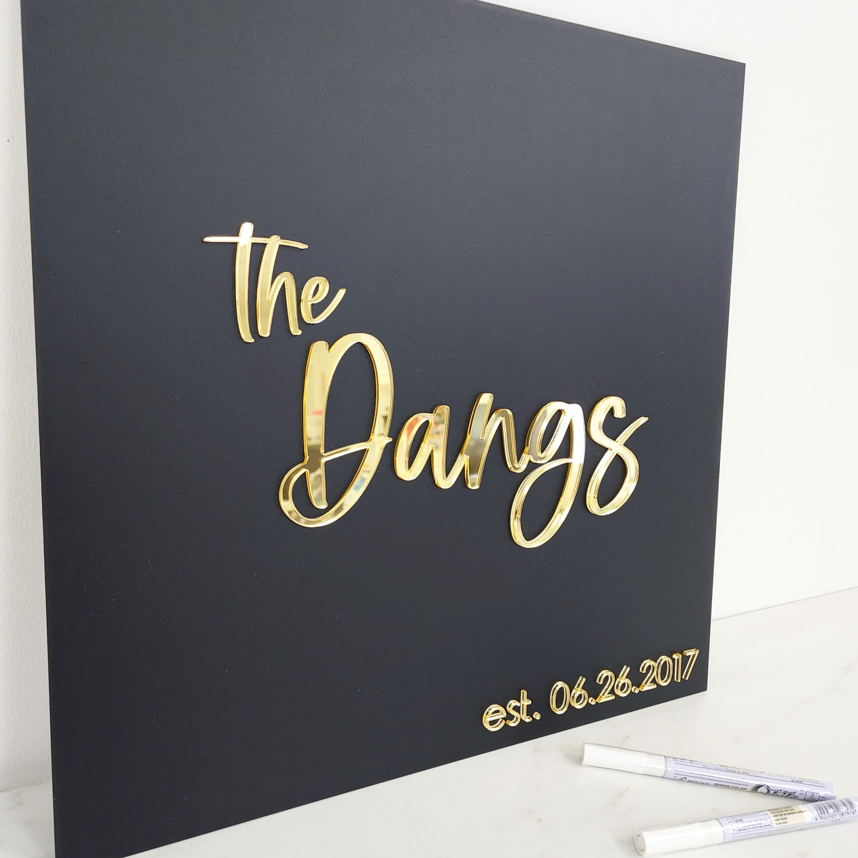 Custom Acrylic Guestbook | Family Name | Layered Acrylic |