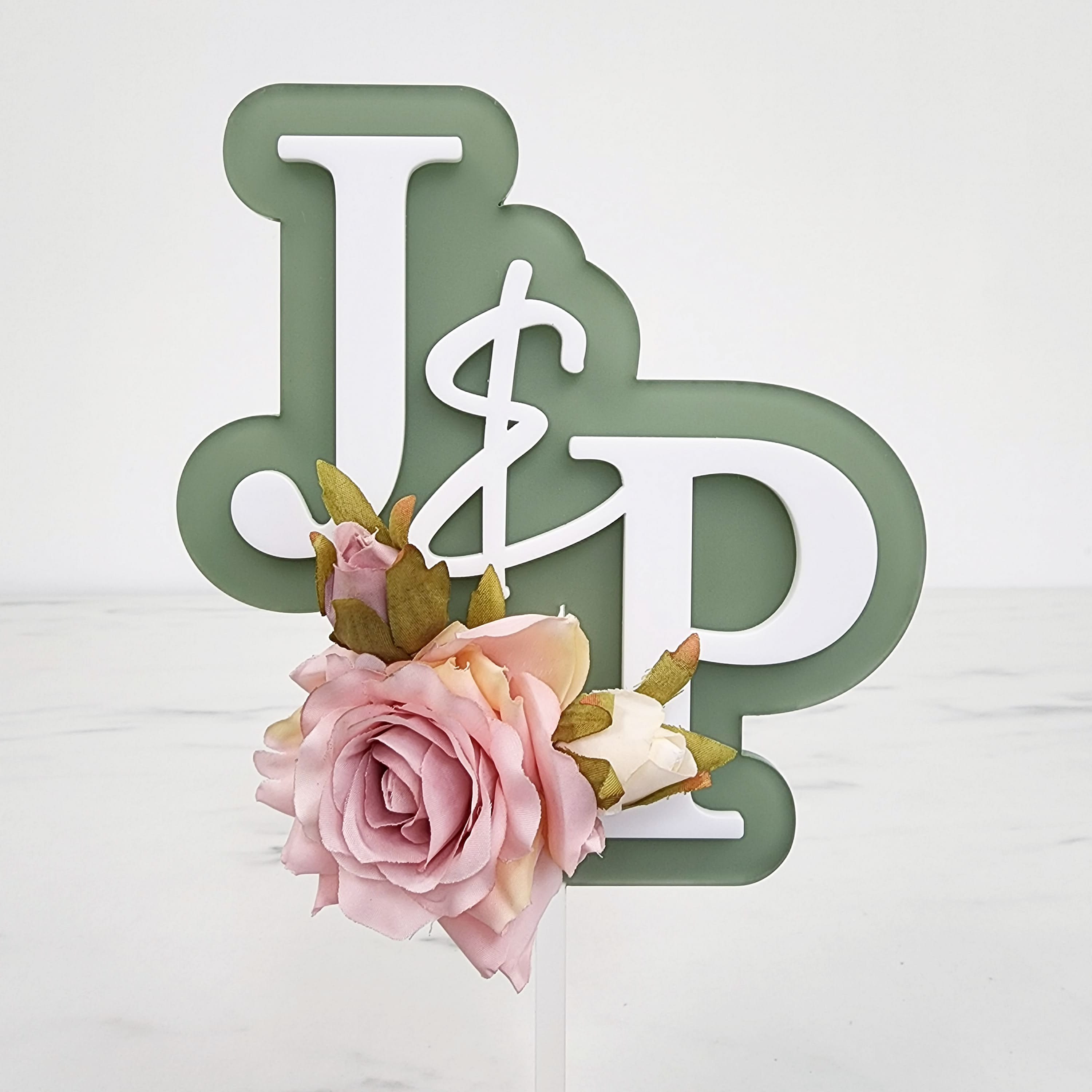 Custom Initials | Layered Acrylic Cake Topper