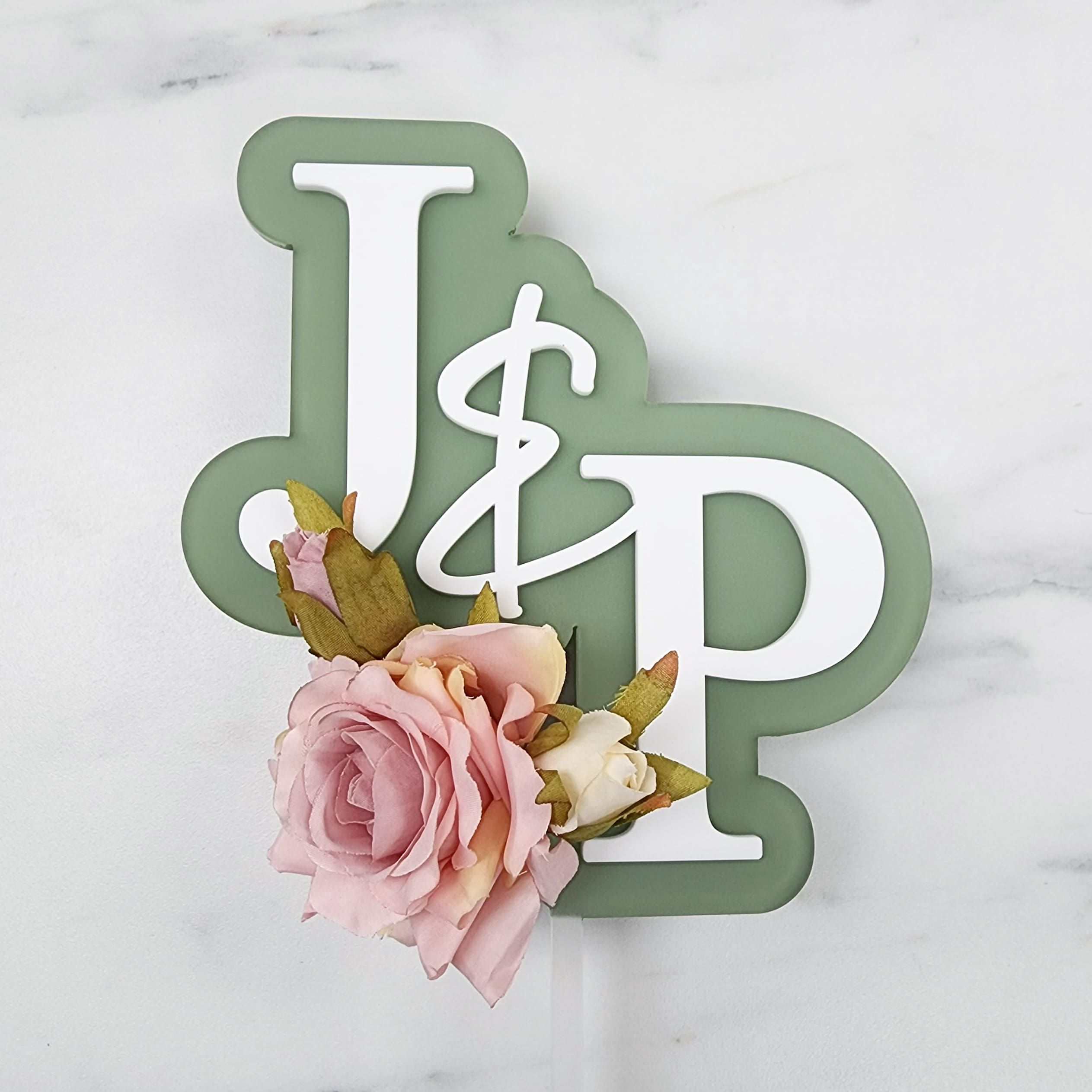 Custom Initials | Layered Acrylic Cake Topper