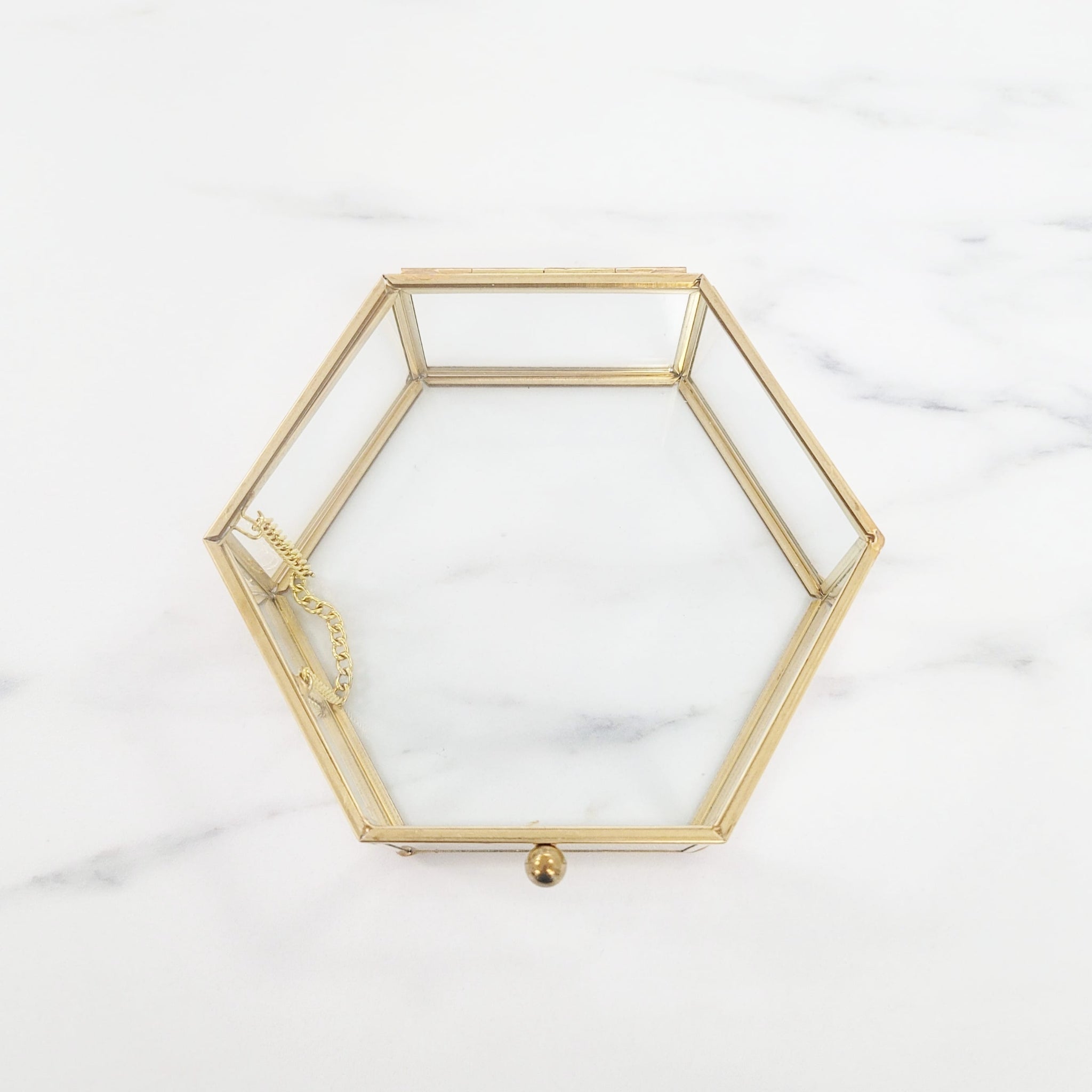 Gold Hexagon Jewelry Box