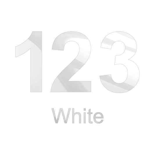 Block Numbers Acrylic Blank | White 3.5"