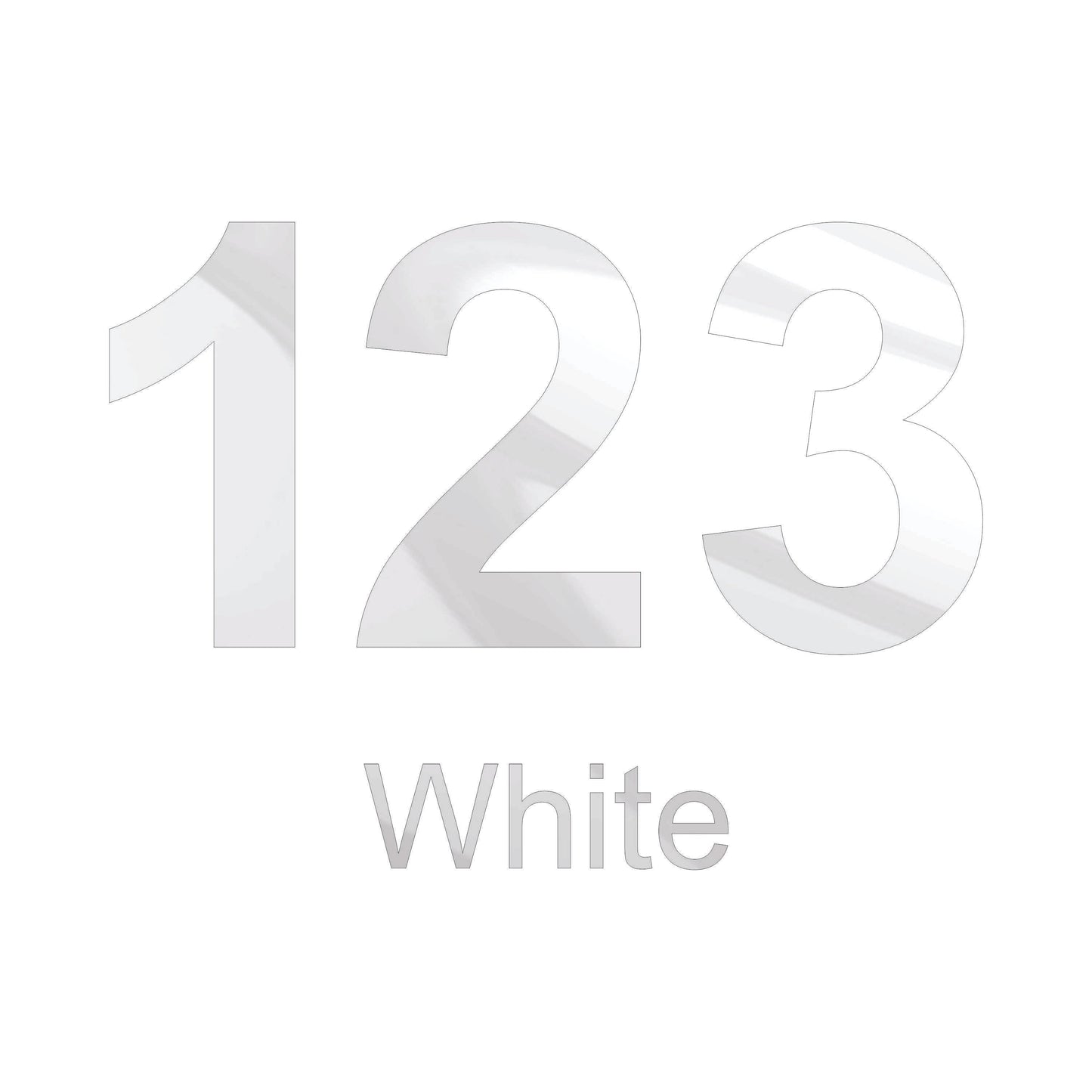 Block Numbers Acrylic Blank | White 2"