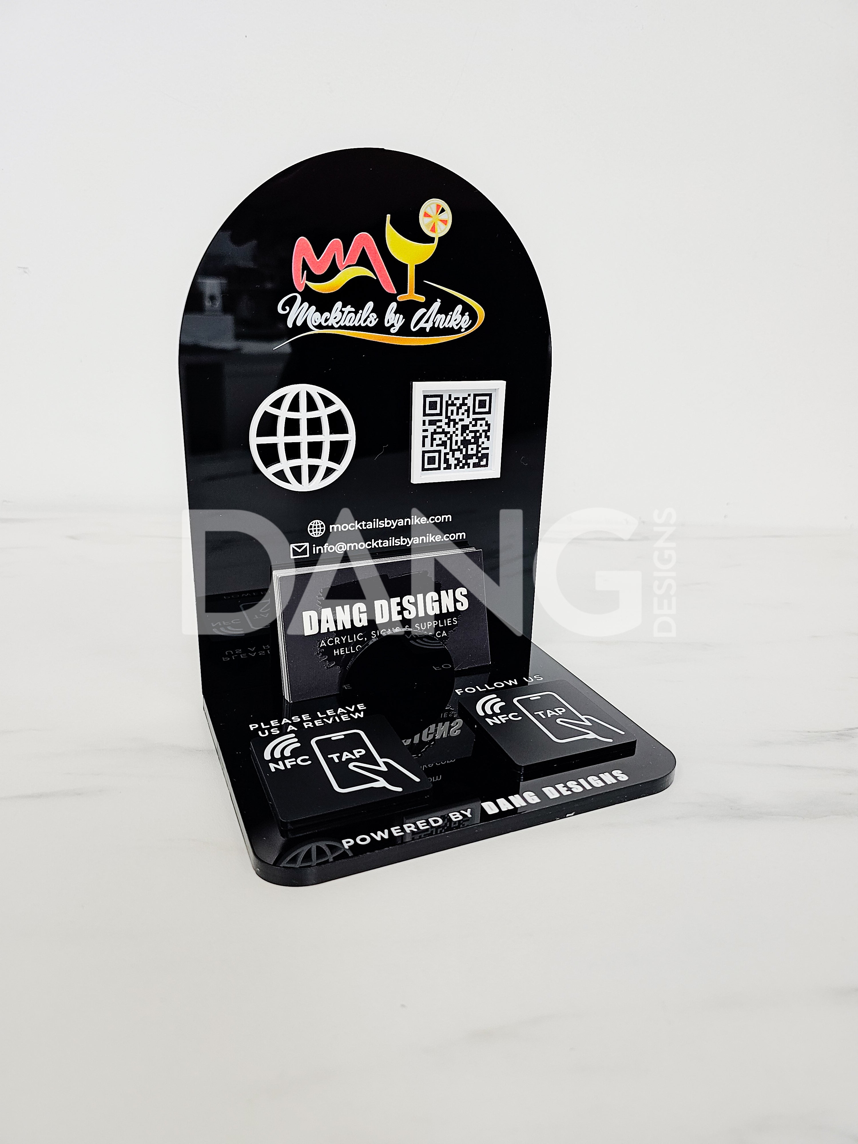 Custom Acrylic NFC Arch & Business Card Holder Sign | 6 x 8"