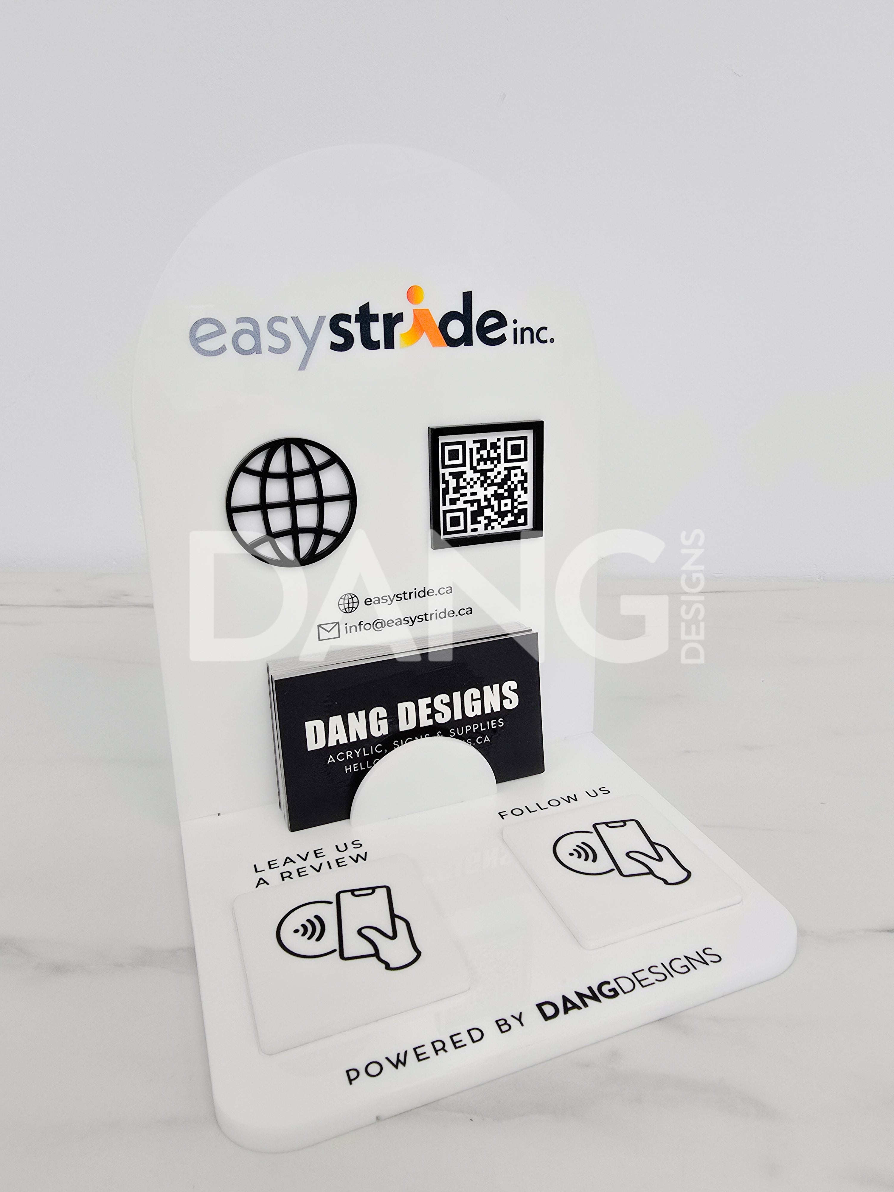 Custom Acrylic NFC Arch & Business Card Holder Sign | 6 x 8"