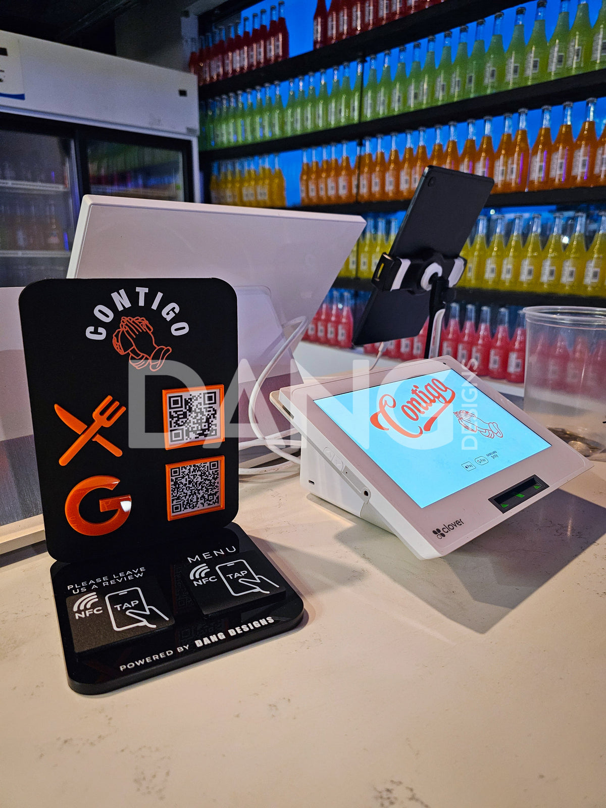 Custom Acrylic NFC Menu & Review Sign – Dang Designs