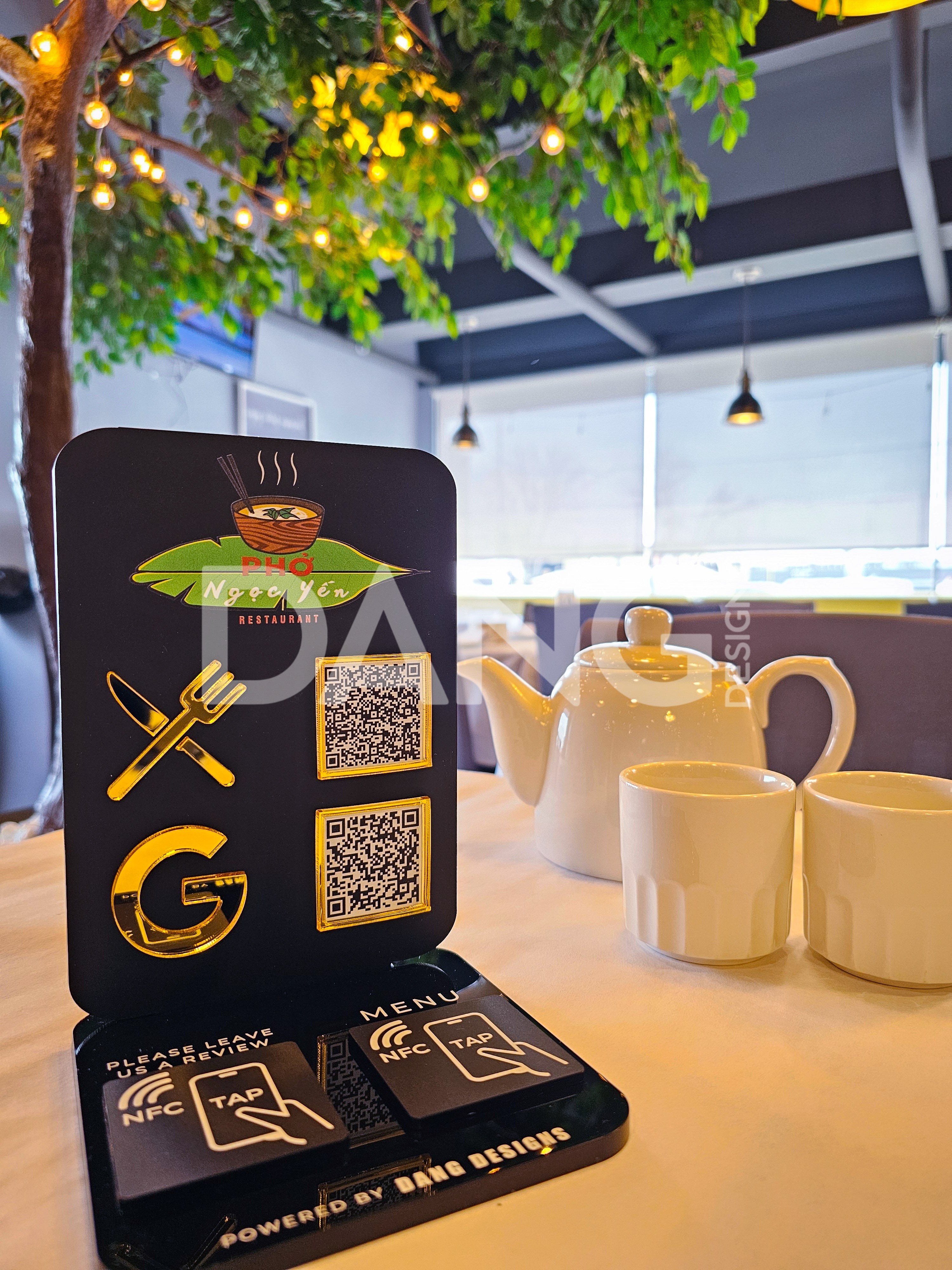 Custom Acrylic NFC Menu & Review Sign – Dang Designs