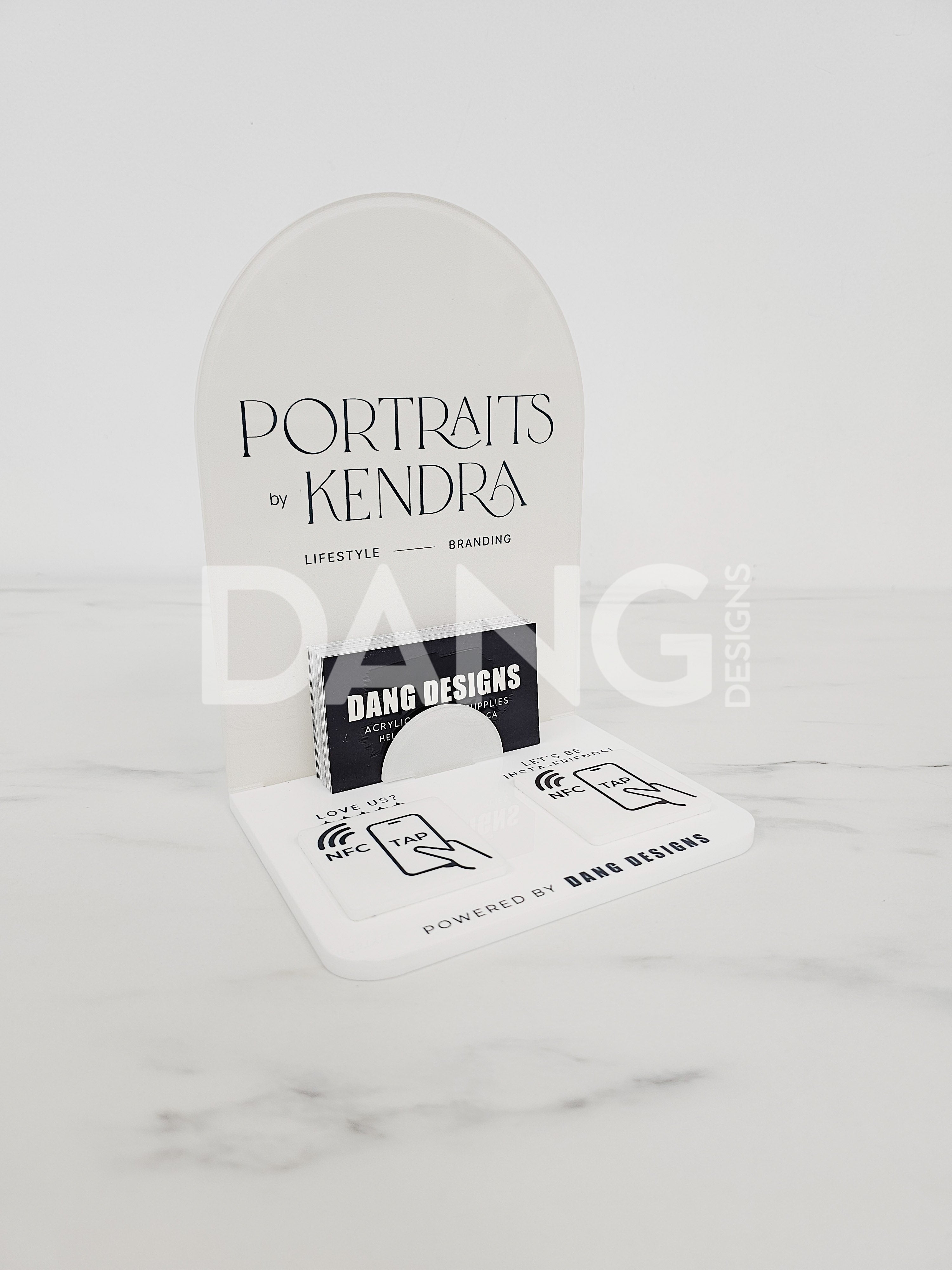 Custom Acrylic NFC Arch & Business Card Holder Sign | 6 x 8"