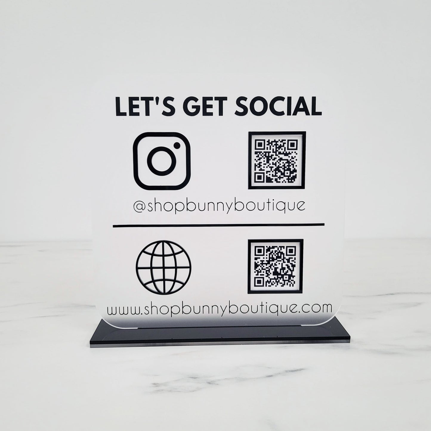 "Lets Get Social" Social Media Plaque