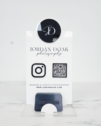 Business Card Holder & Social Media Plaque