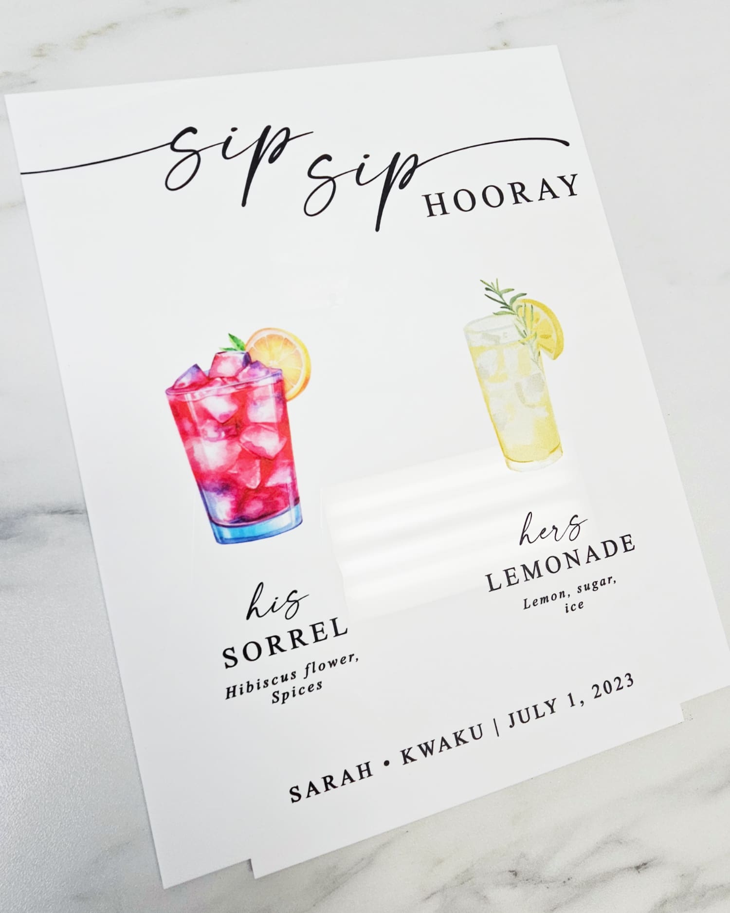 Custom Acrylic Drink Sign | 8 x 10"