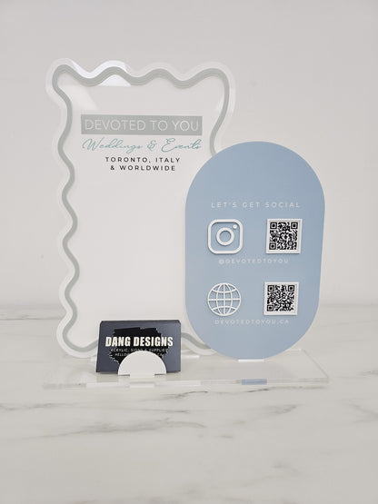 Custom Shaped Logo Social Media Plaque with Business Card Holder
