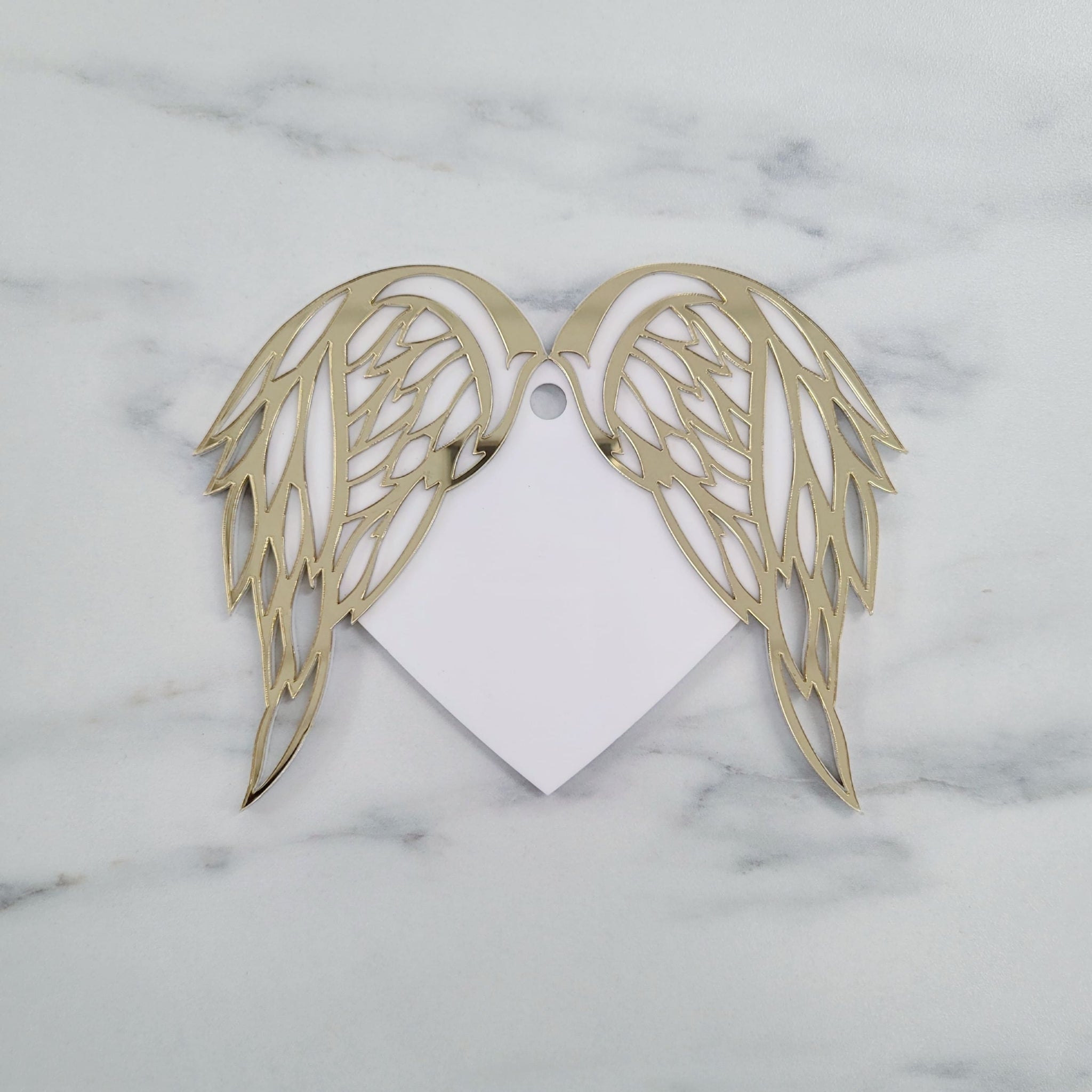 Angel Wing Heart Ornament | Layered Acrylic | 3mm