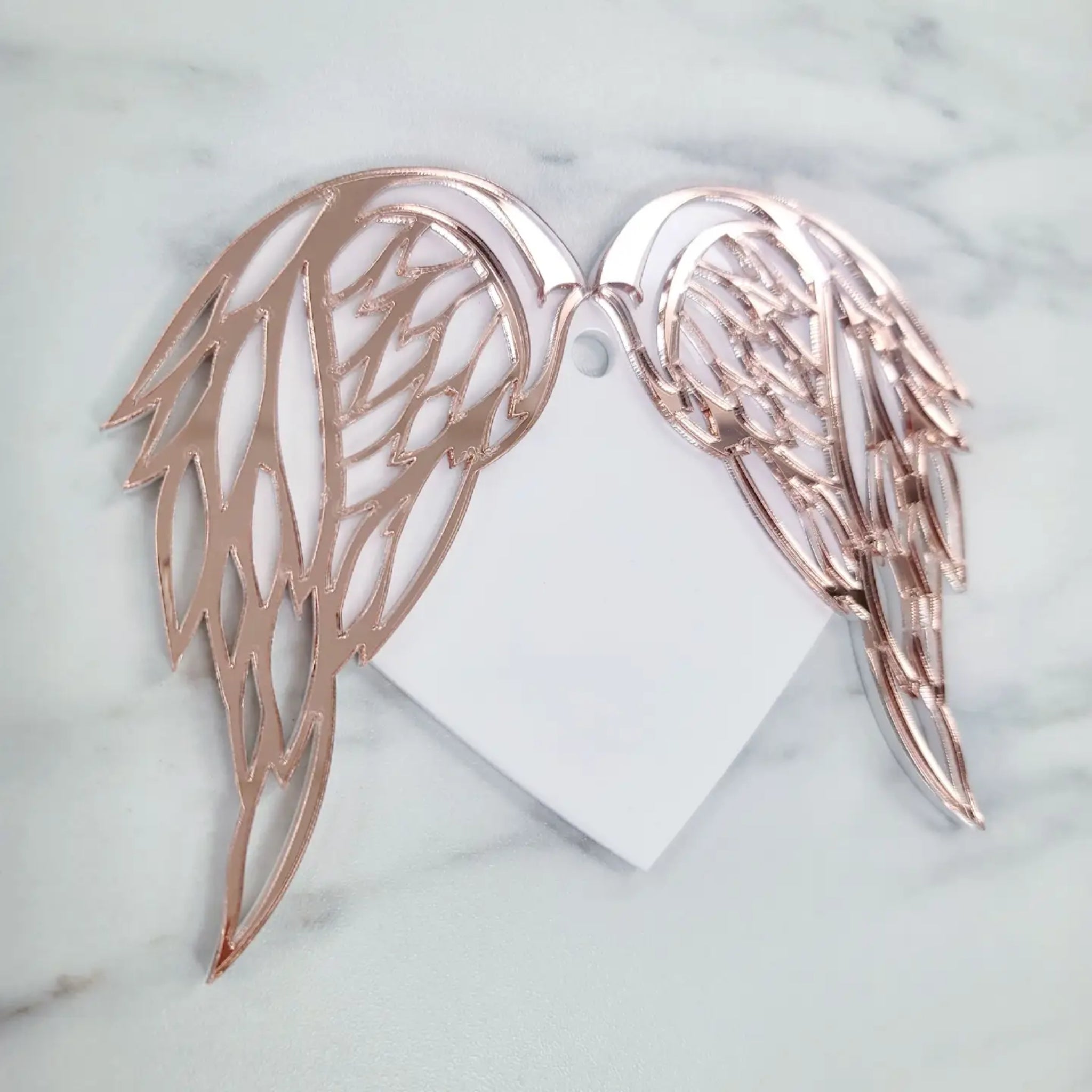 Angel Wing Heart Ornament | Layered Acrylic | 3mm