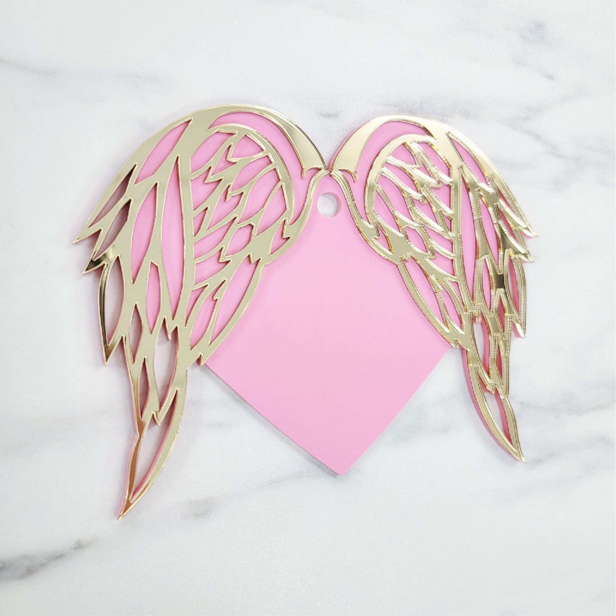 Angel Wing Heart Ornament | Layered Acrylic | 3mm