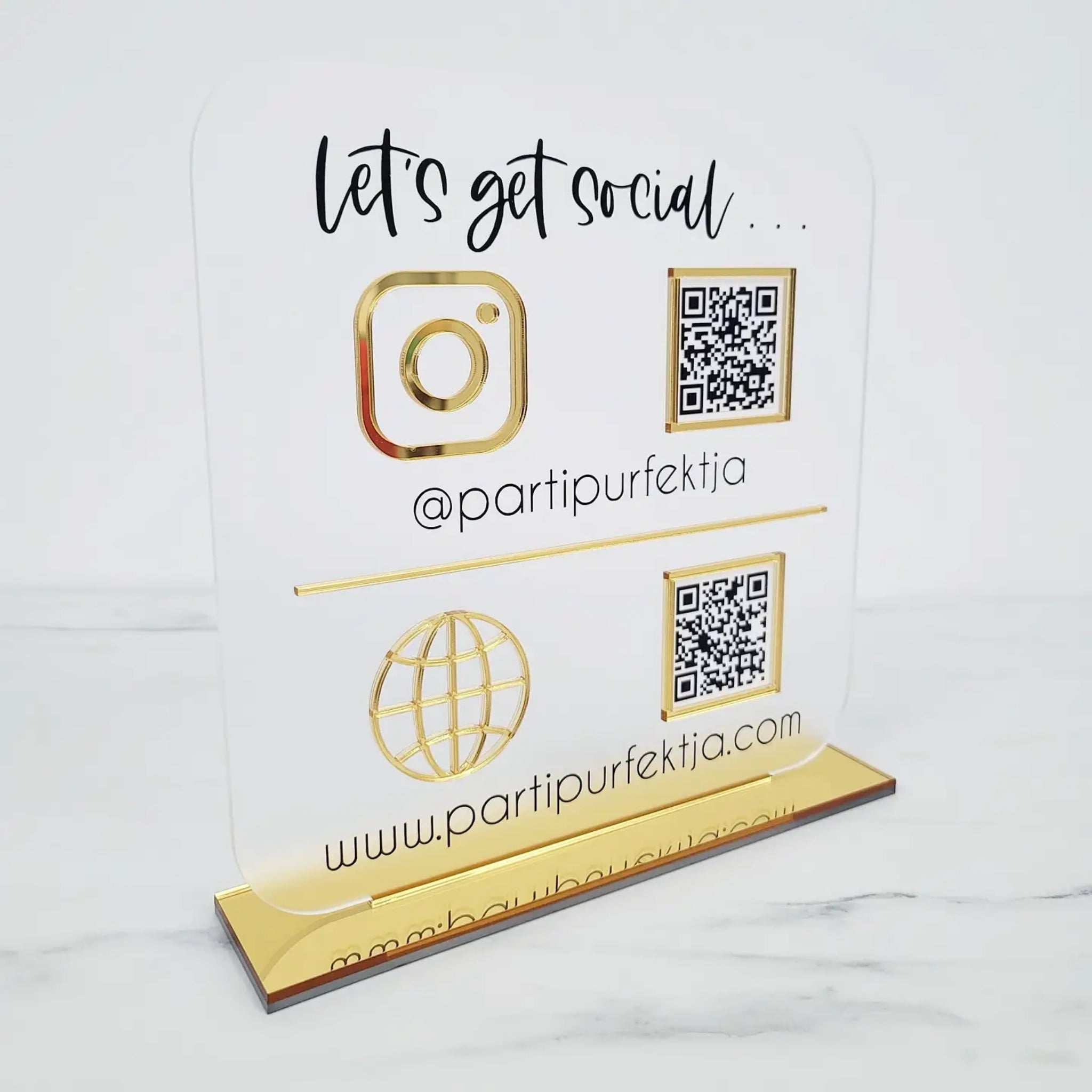 "Lets Get Social" Social Media Plaque