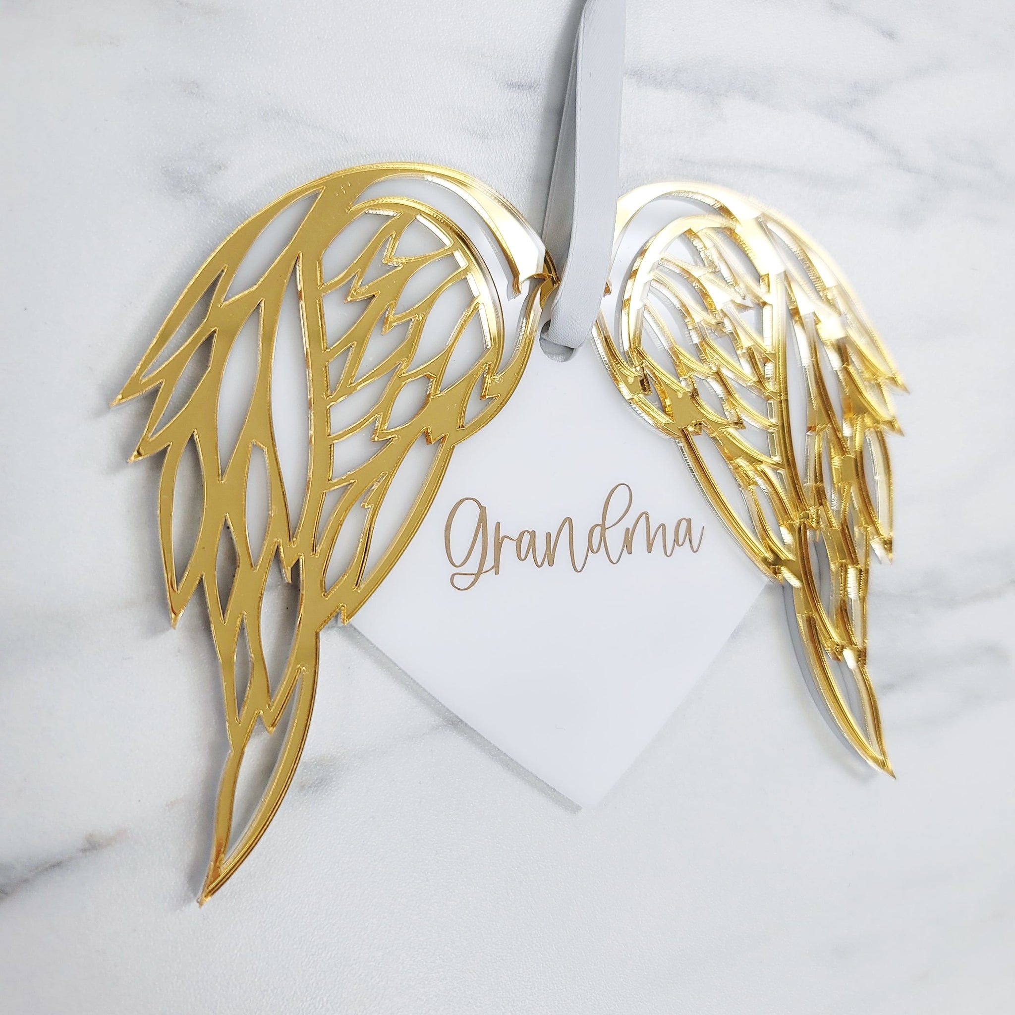 Angel Wing Heart Ornament | Layered Acrylic | 3mm