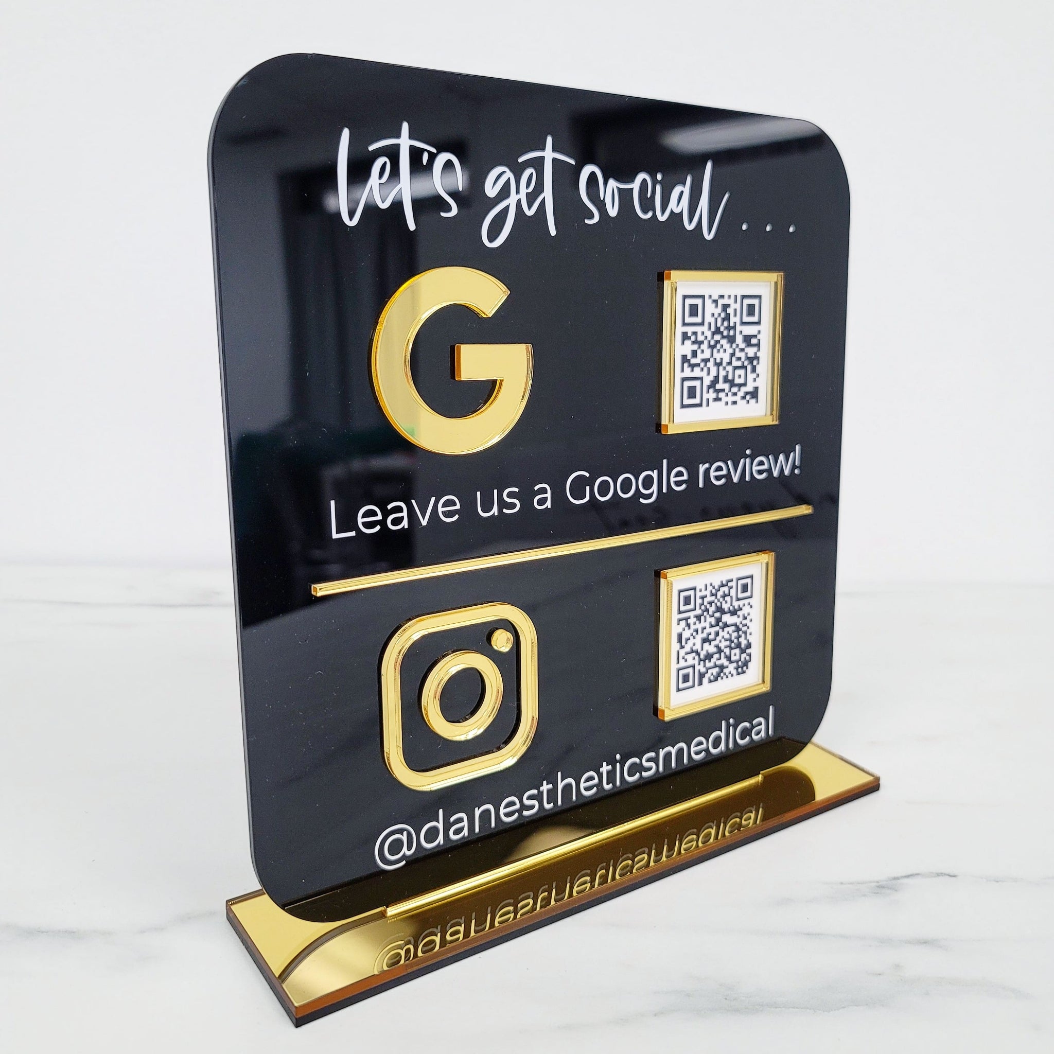 "Lets Get Social" Social Media Plaque