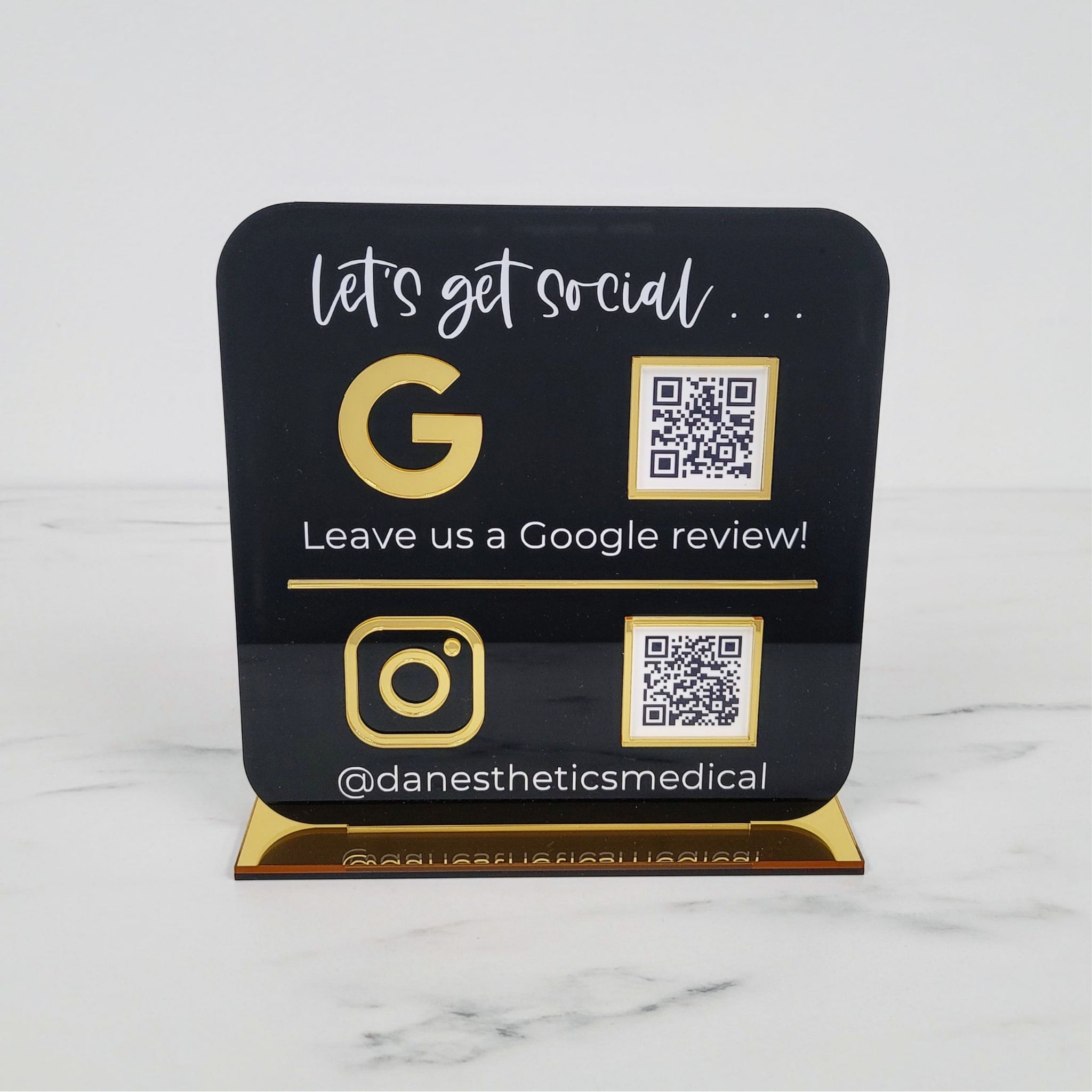 "Lets Get Social" Social Media Plaque