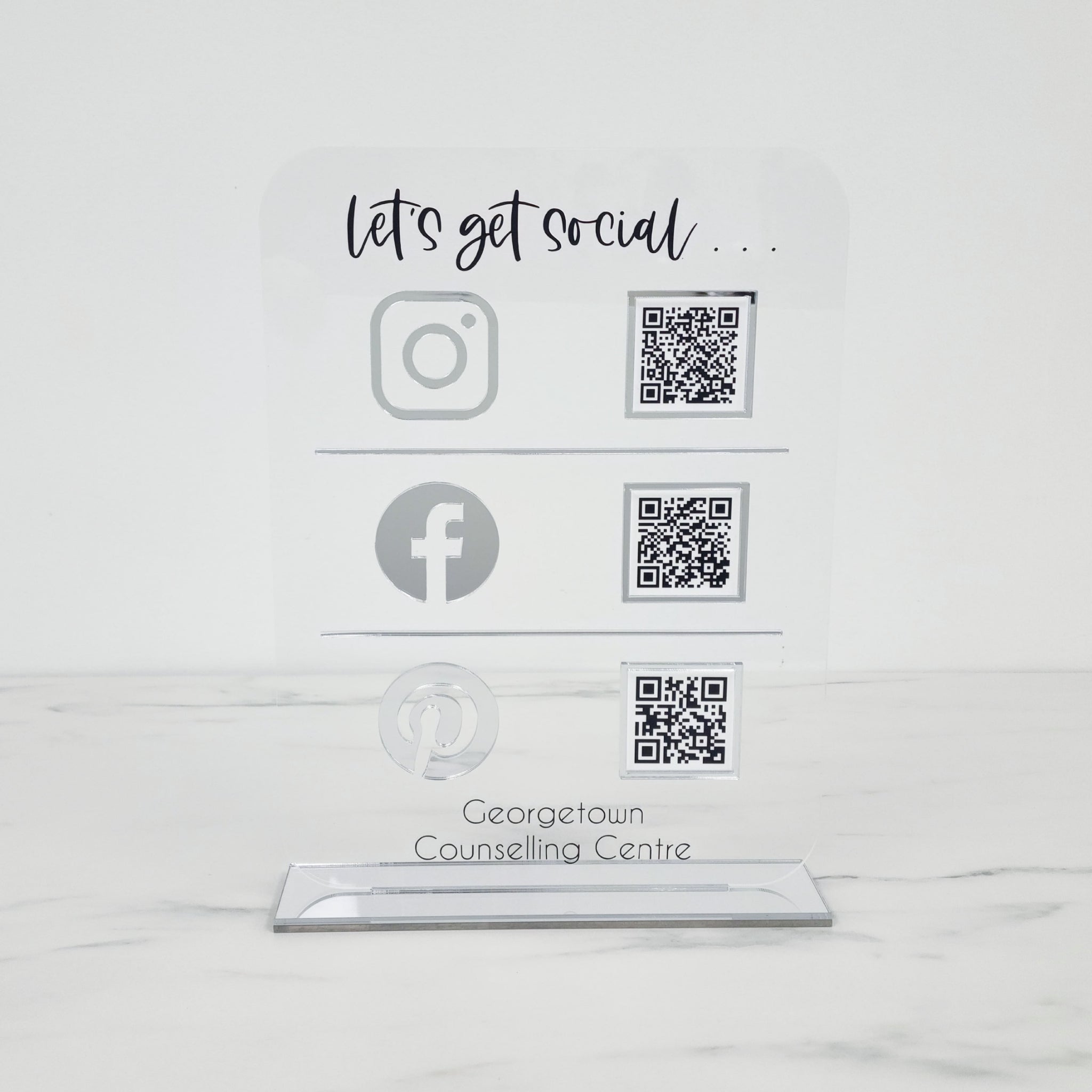 "Lets Get Social" Social Media Plaque