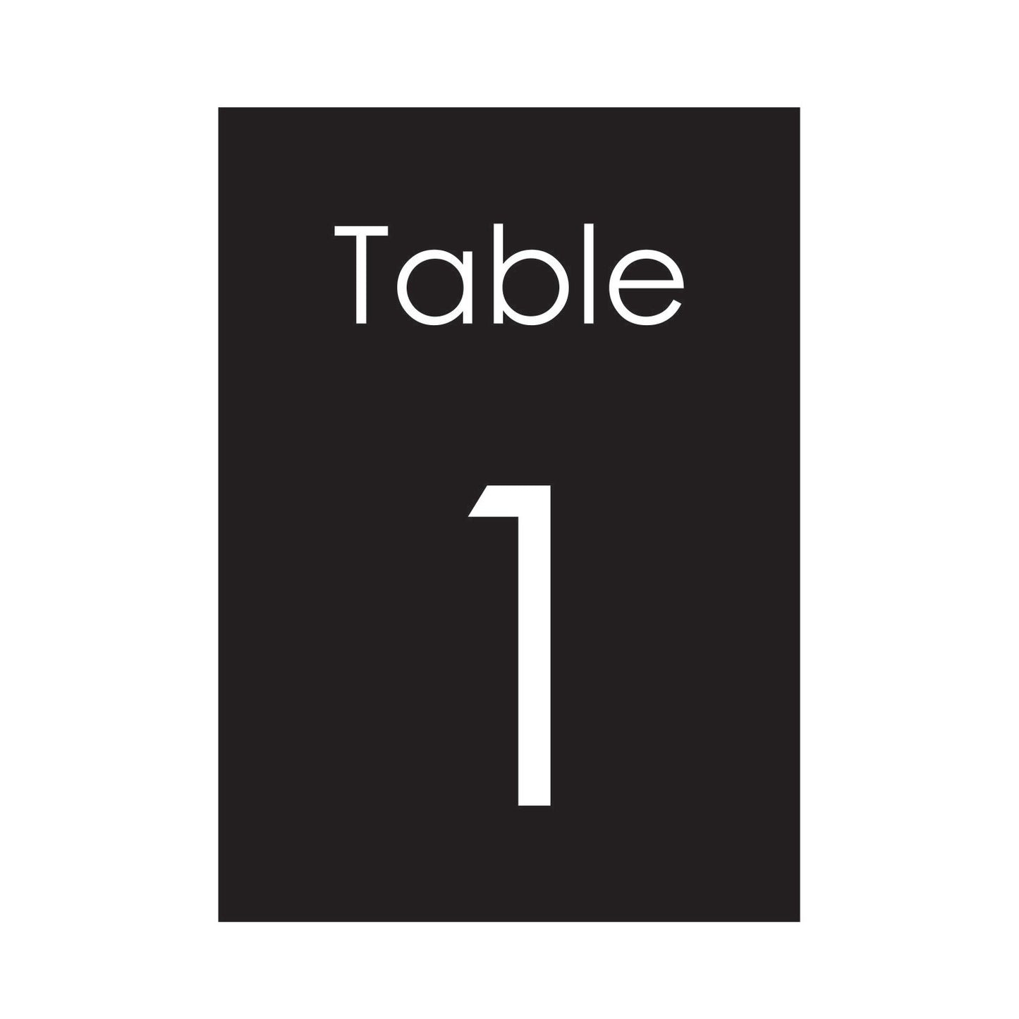 Table Number | Black & White