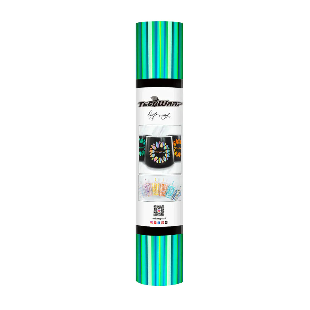 Holographic Glossy Rainbow Adhesive Vinyl | Teckwrap | 12" x 5ft