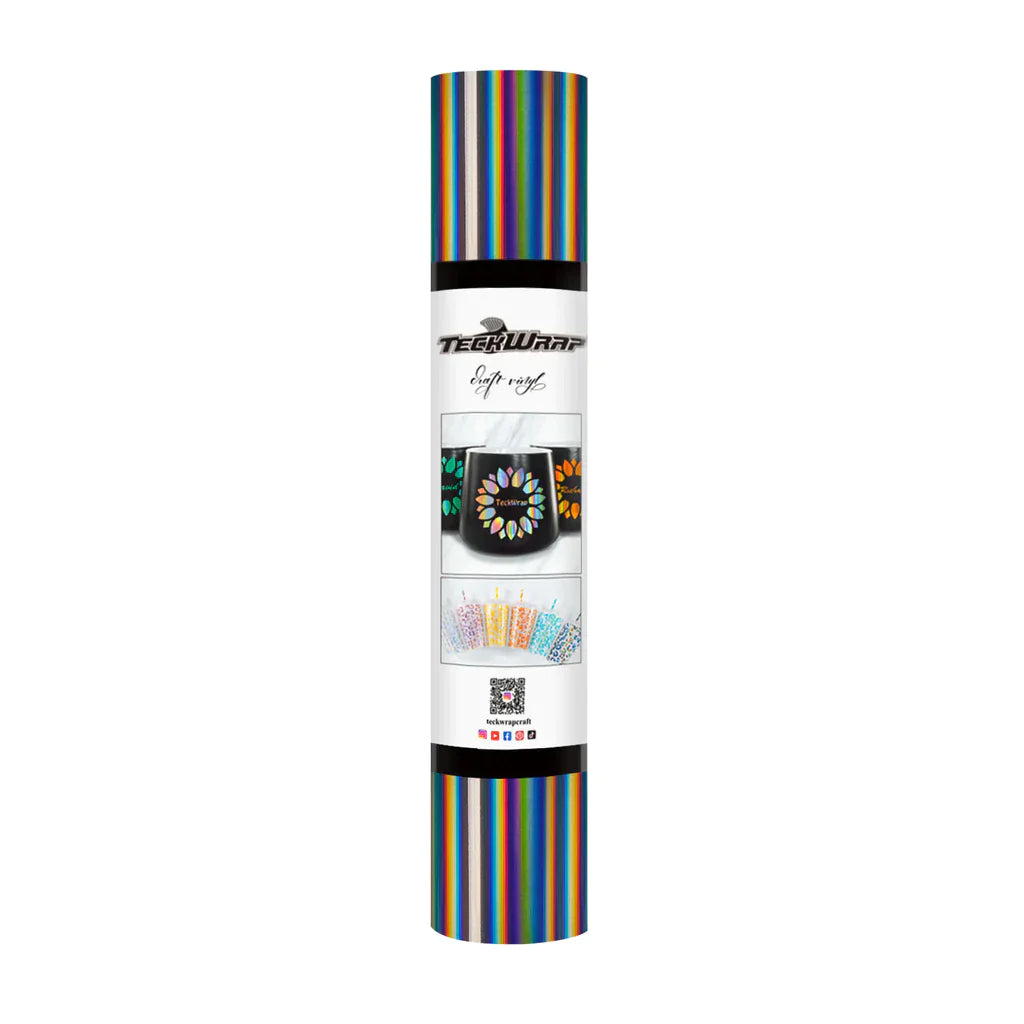 Holographic Glossy Rainbow Adhesive Vinyl | Teckwrap | 12" x 5ft