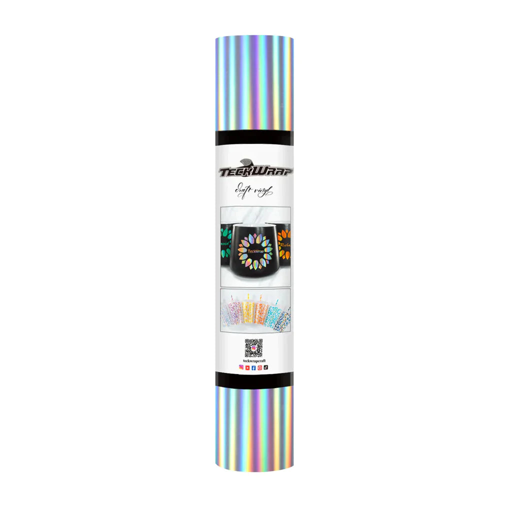 Holographic Glossy Rainbow Adhesive Vinyl | Teckwrap | 12" x 5ft