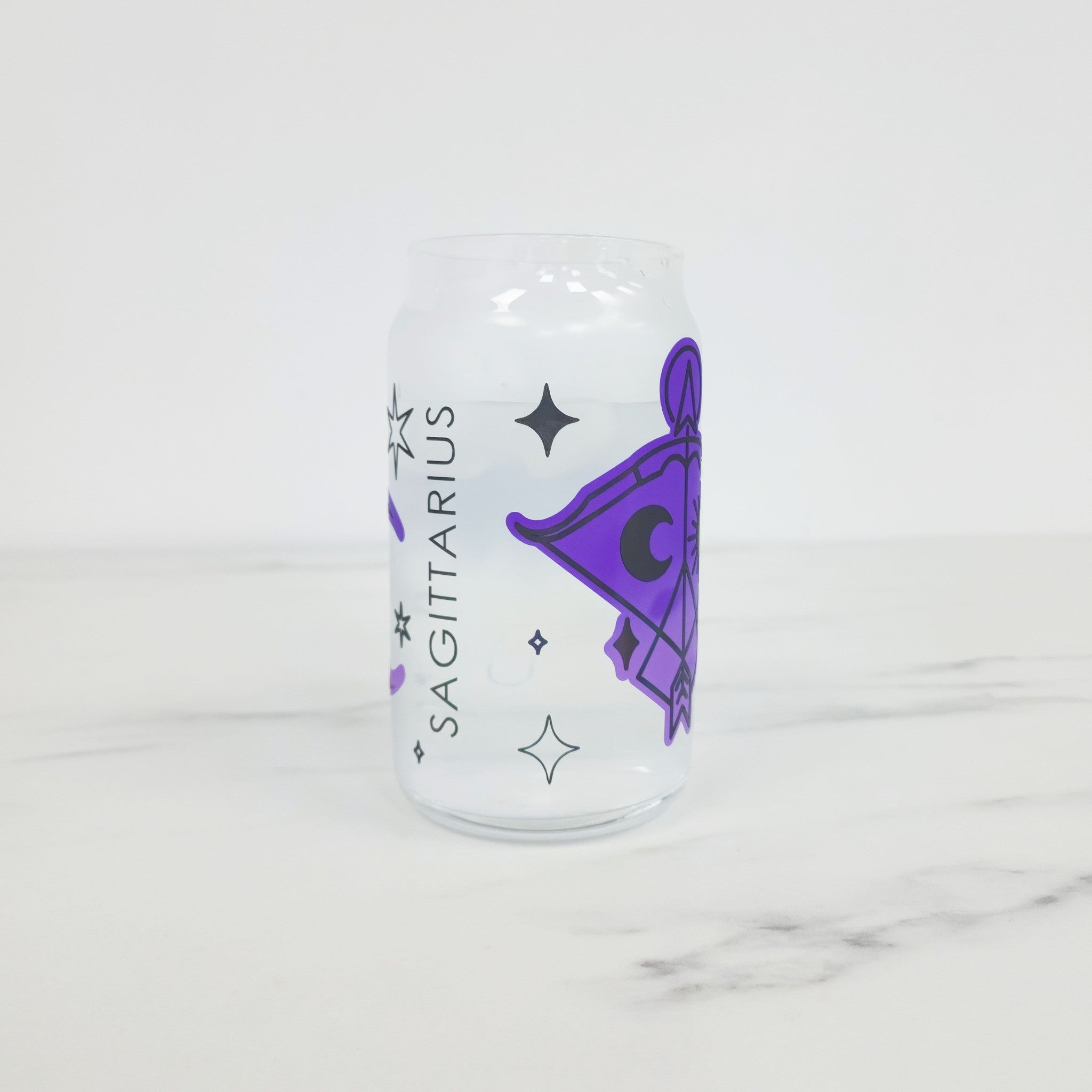 Beer Can Glass with Straw