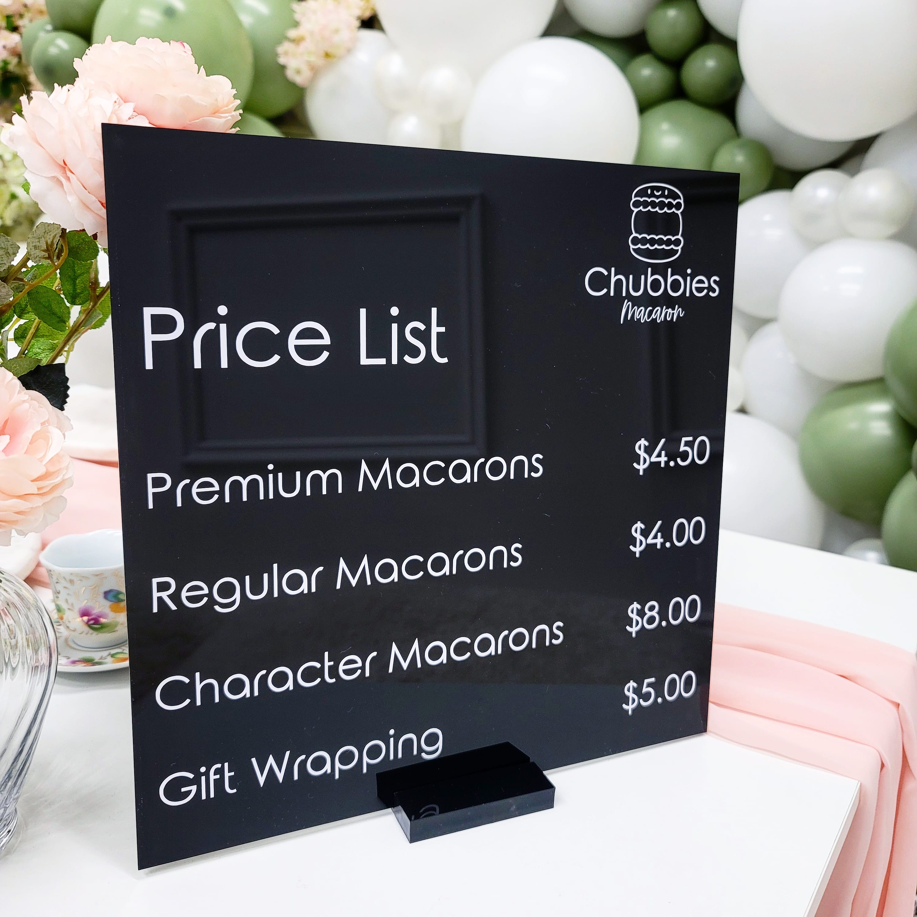 Custom Acrylic Business Price Lists & Menus | 3mm
