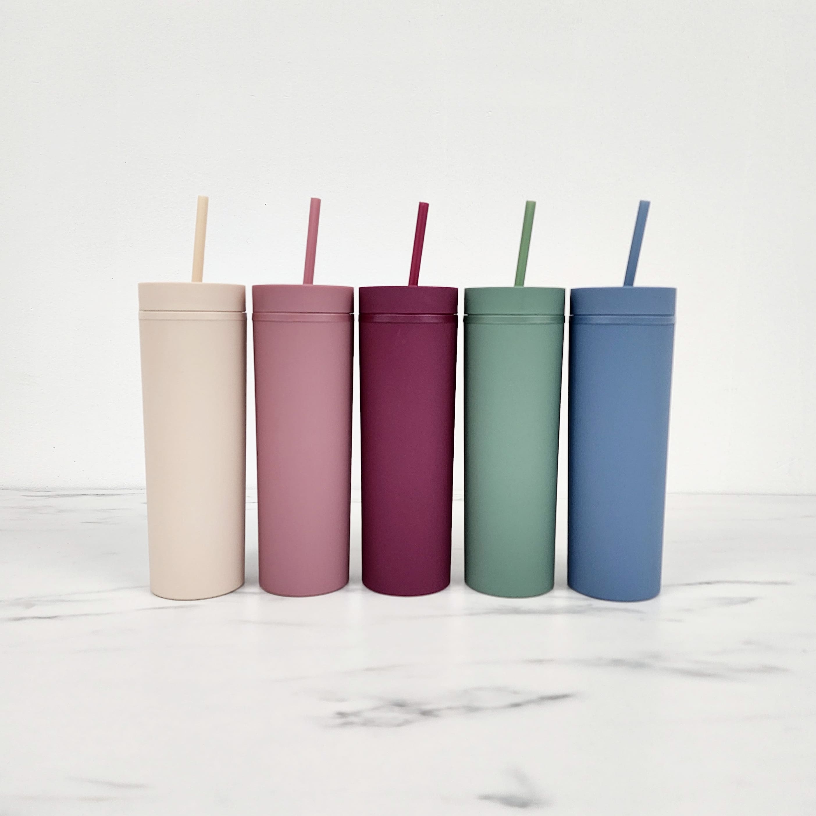 Skinny Matte Acrylic Tumbler | 16oz *NEW COLOURS*