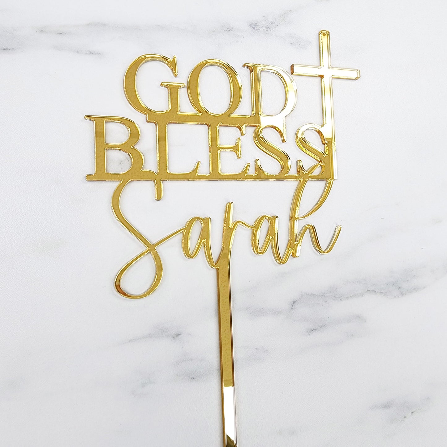 God Bless Name | Acrylic Cake Topper