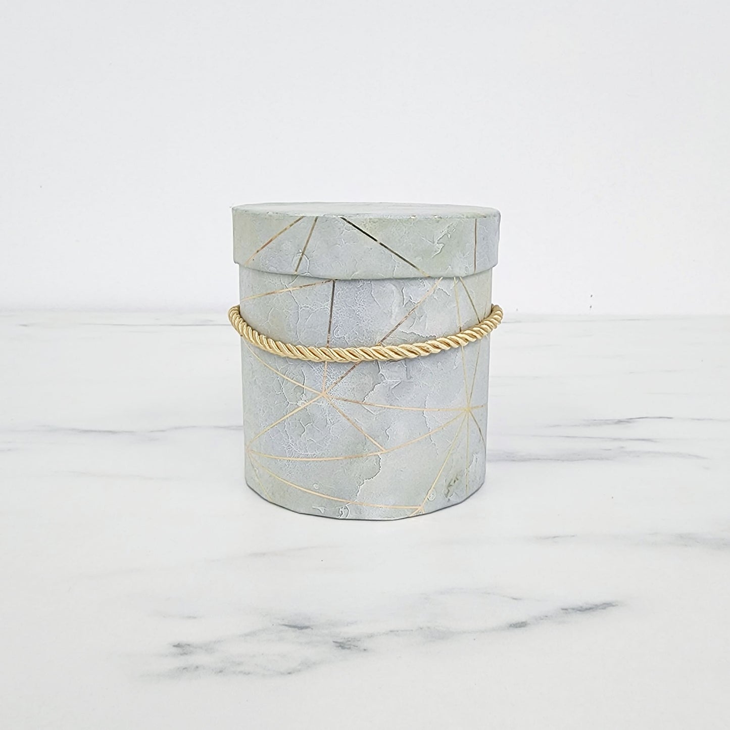 Round Gift Box | Geometric Marbled
