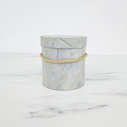 Round Gift Box | Geometric Marbled