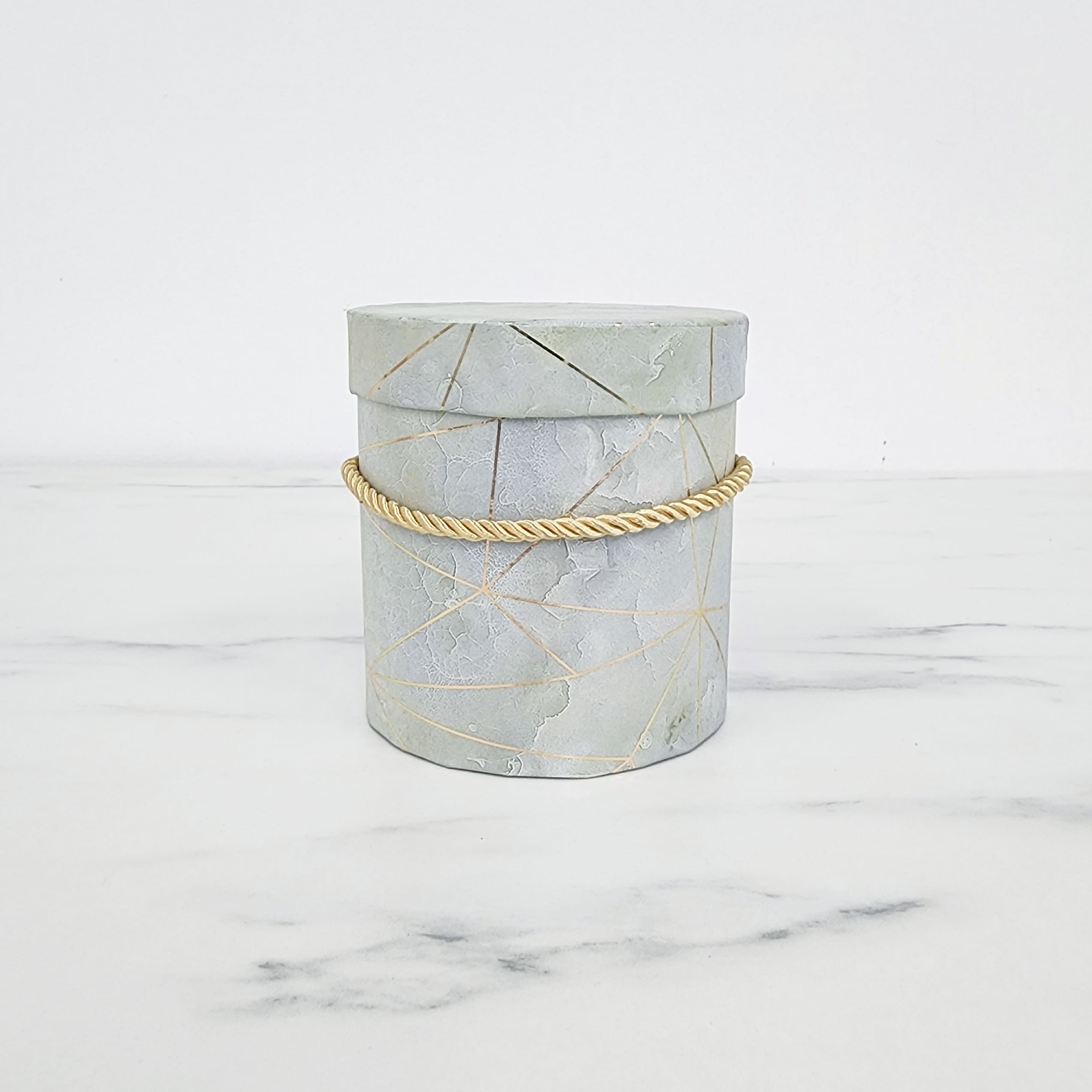 Round Gift Box | Geometric Marbled