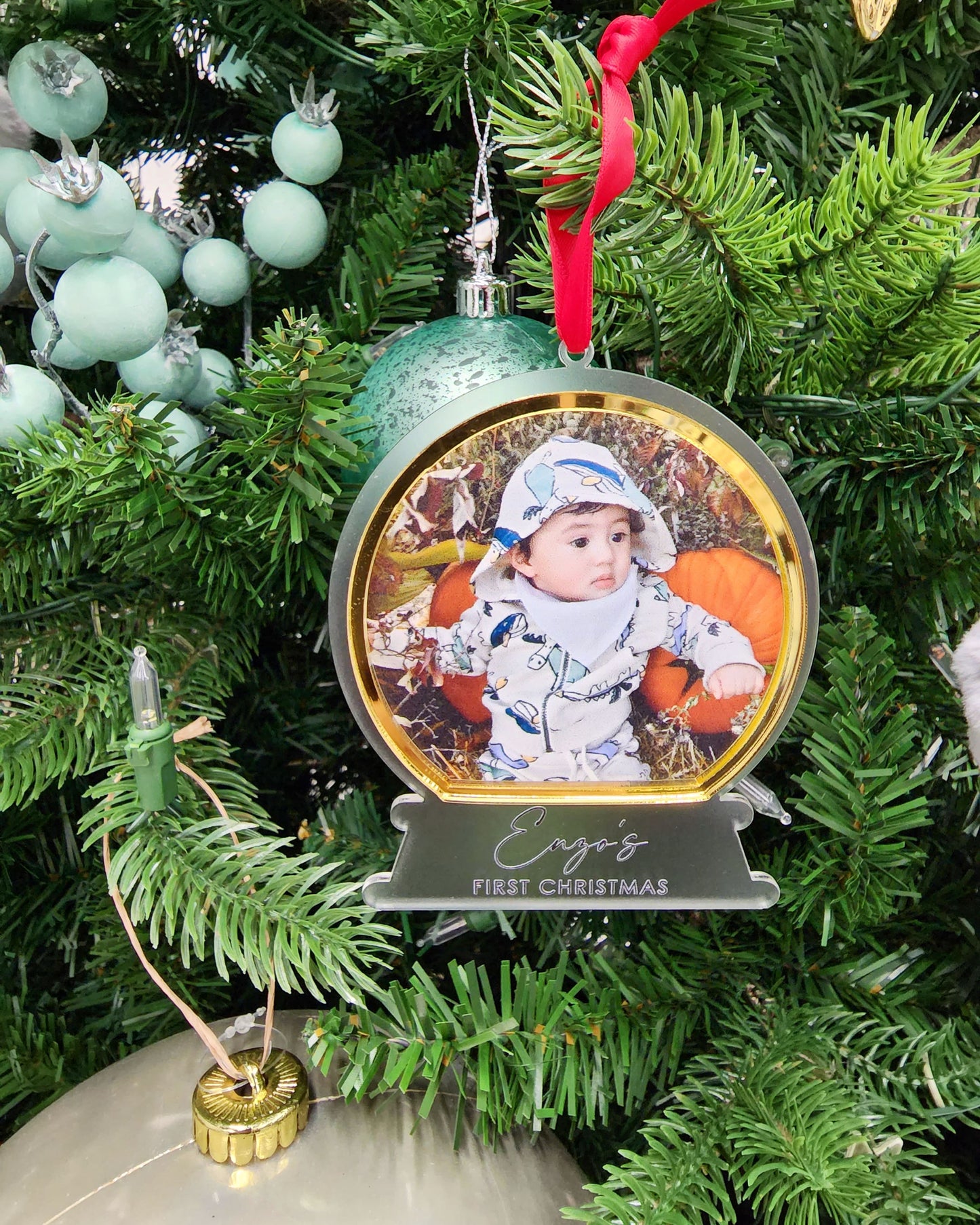 Custom Snowglobe Ornament | Layered Acrylic | UV Printed