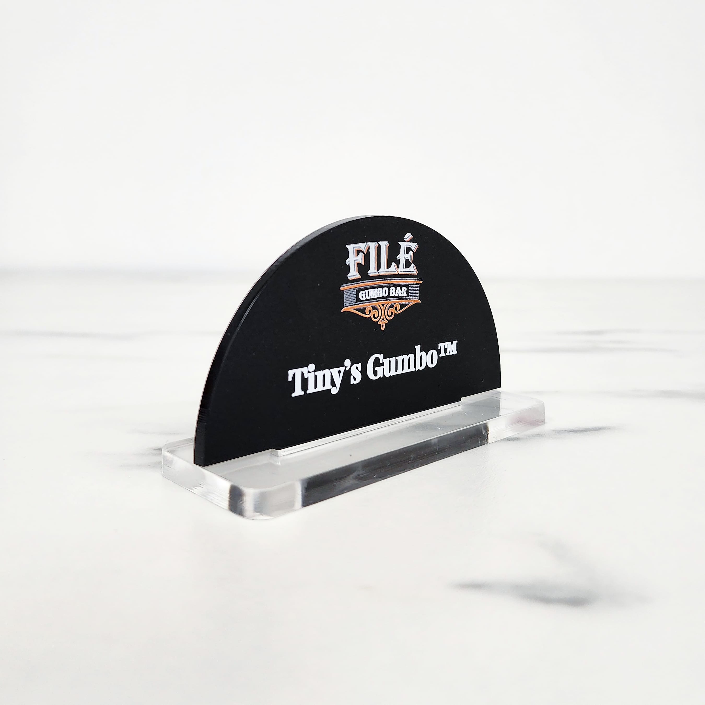 Custom Acrylic Half Round Table Sign