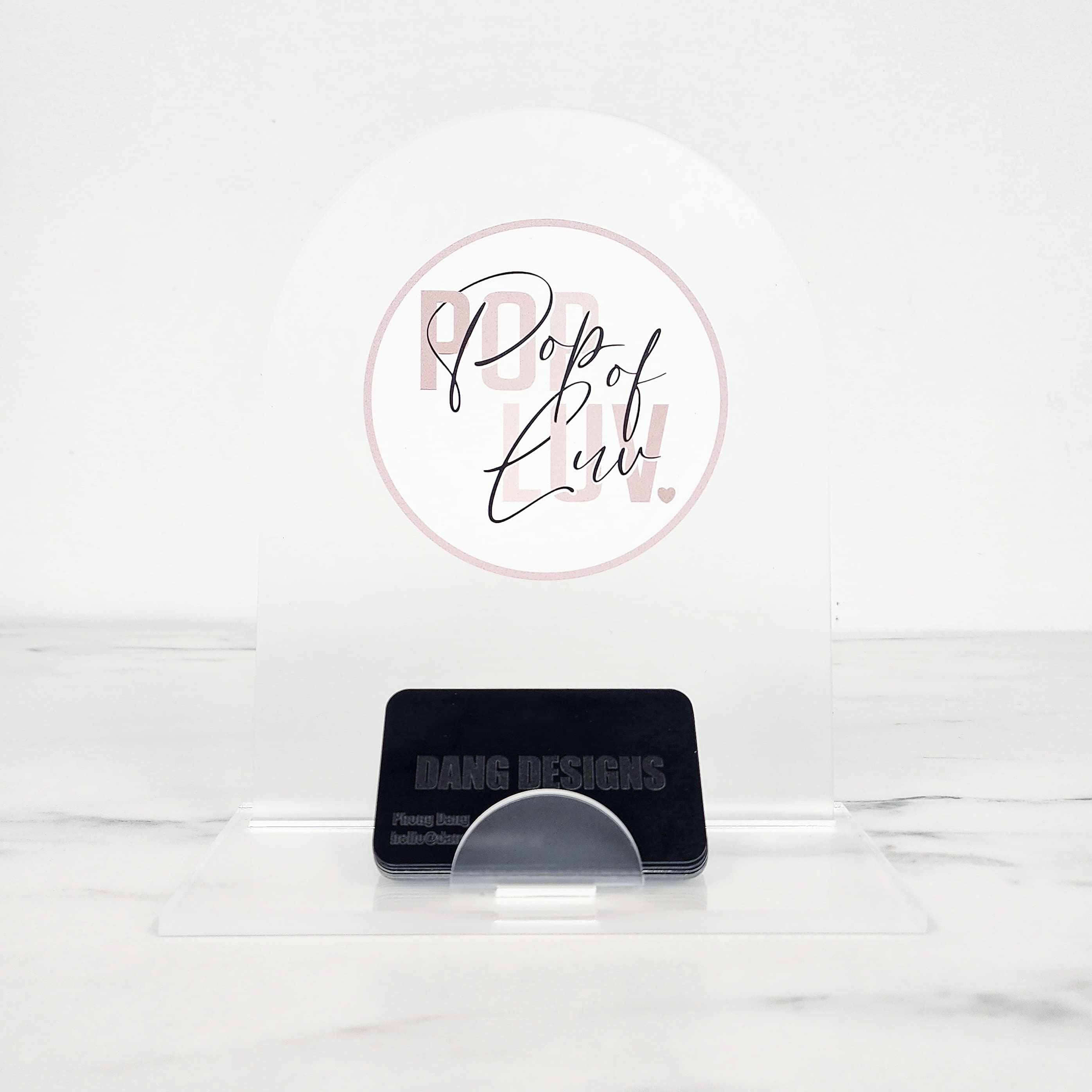 Custom Acrylic Business Card Holder & Sign