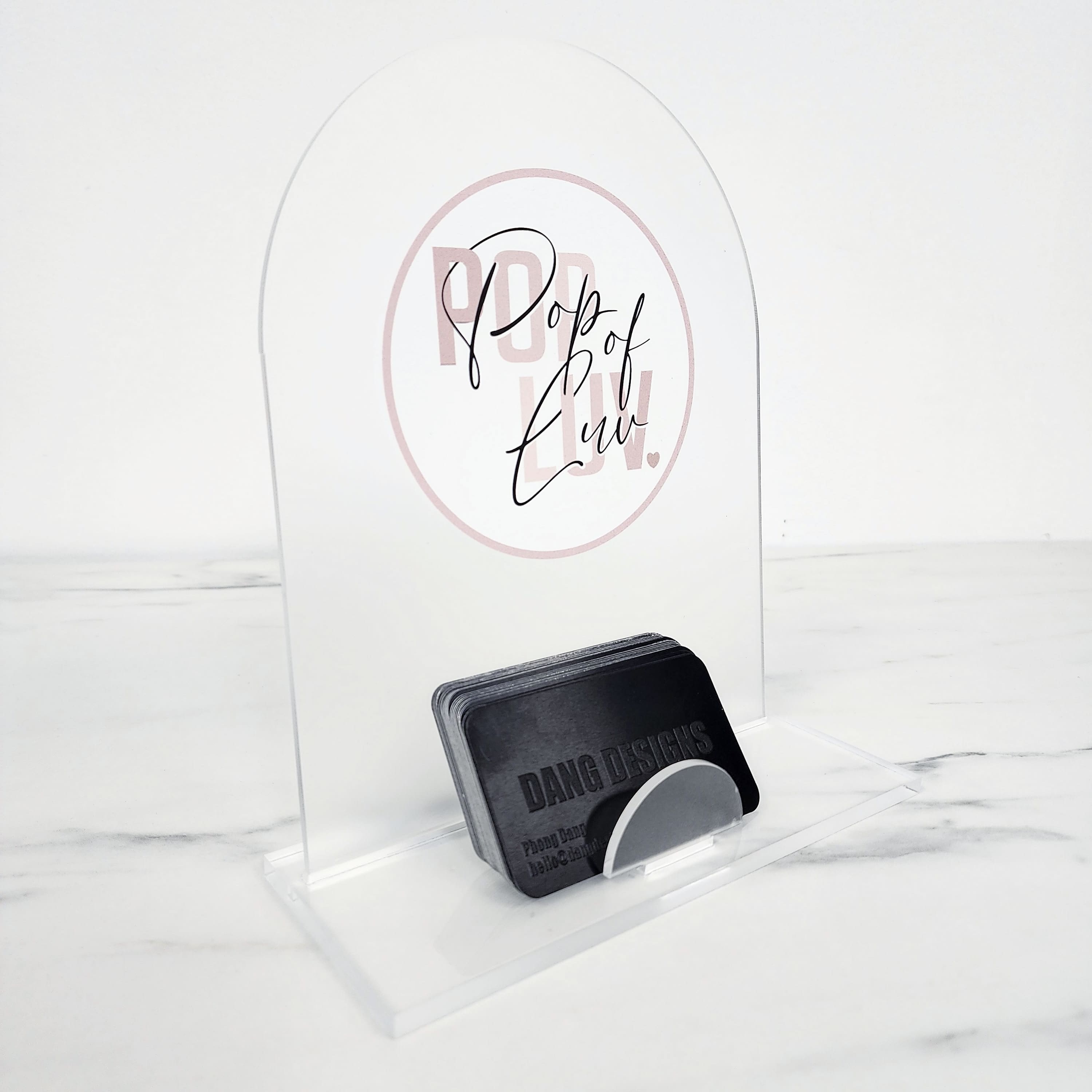 Custom Acrylic Business Card Holder & Sign