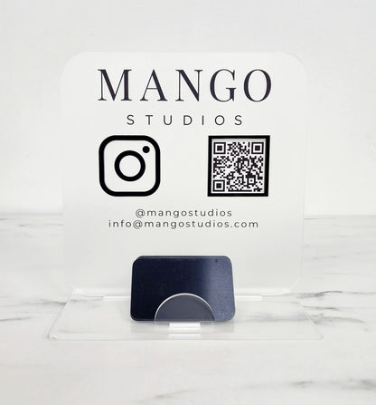 Social Media Plaque & Business Card Holder | 9"