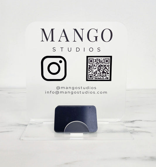 Social Media Plaque & Business Card Holder | 9"