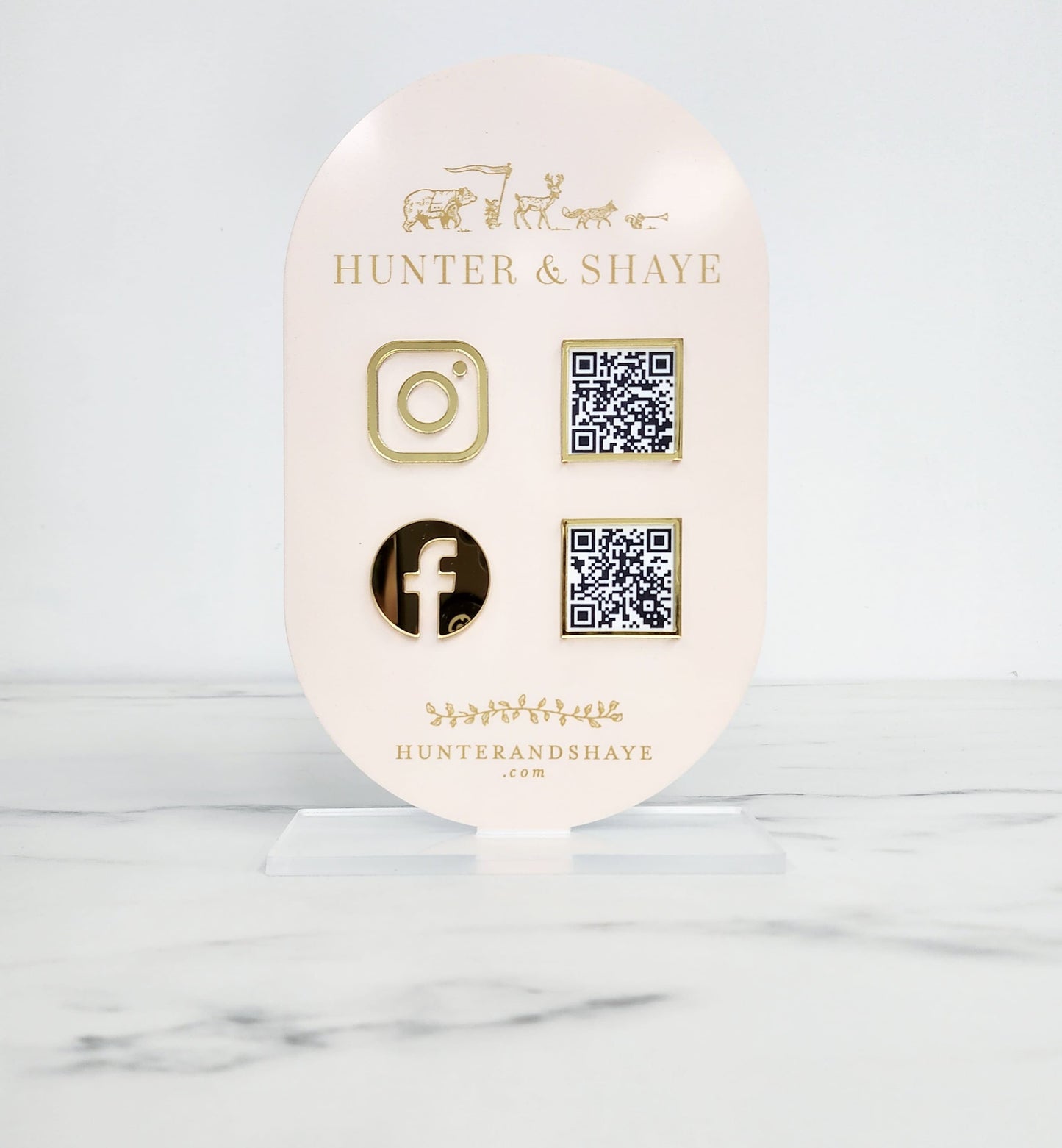 Oval Logo Social Media Plaque | 6 x 10"