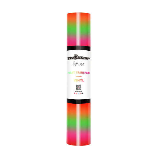 PU Rainbow Stripes Heat Transfer Vinyl Roll | Teckwrap | 12" x 5ft